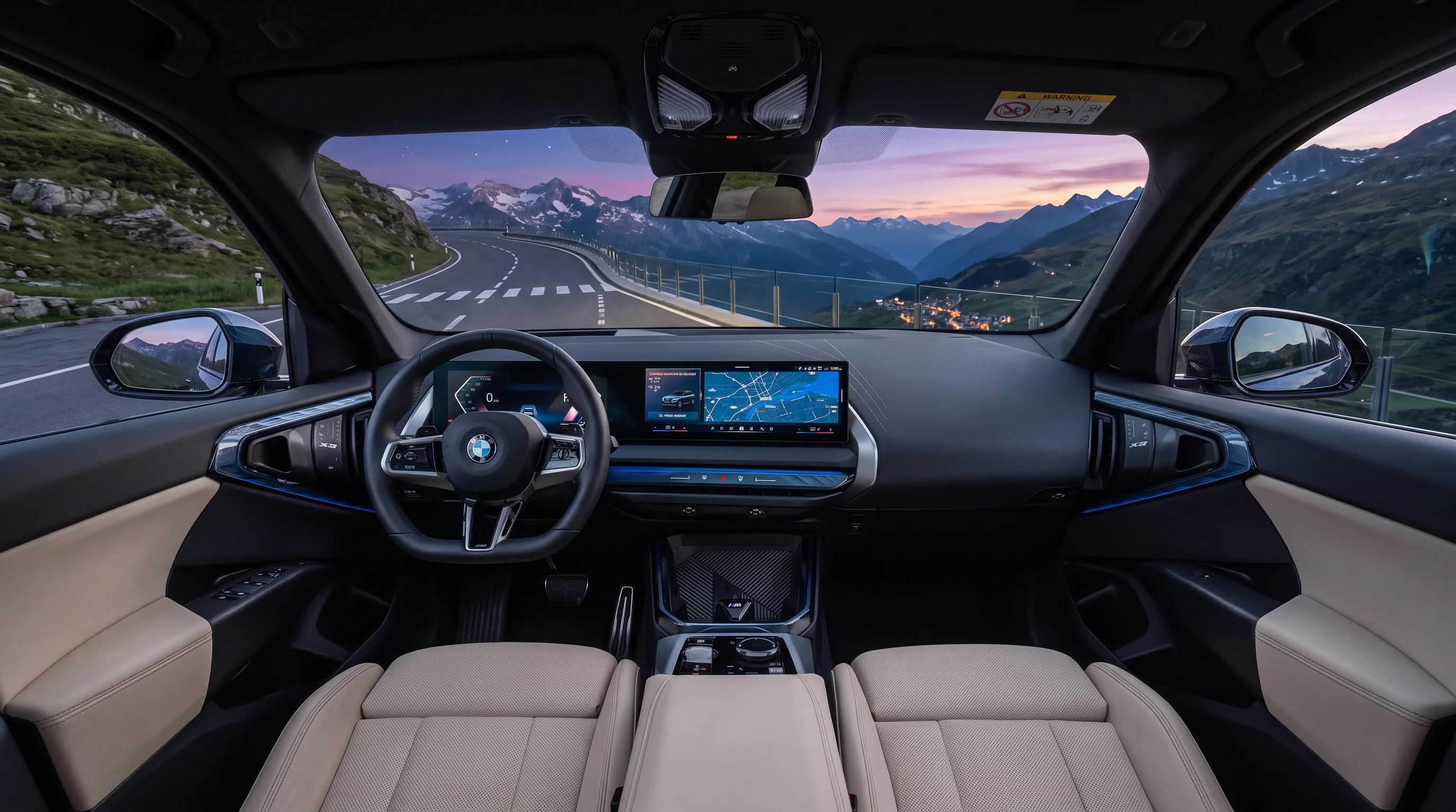 2026 BMW X3 interior showing the BMW Curved Display and Interaction Bar spanning the dashboard