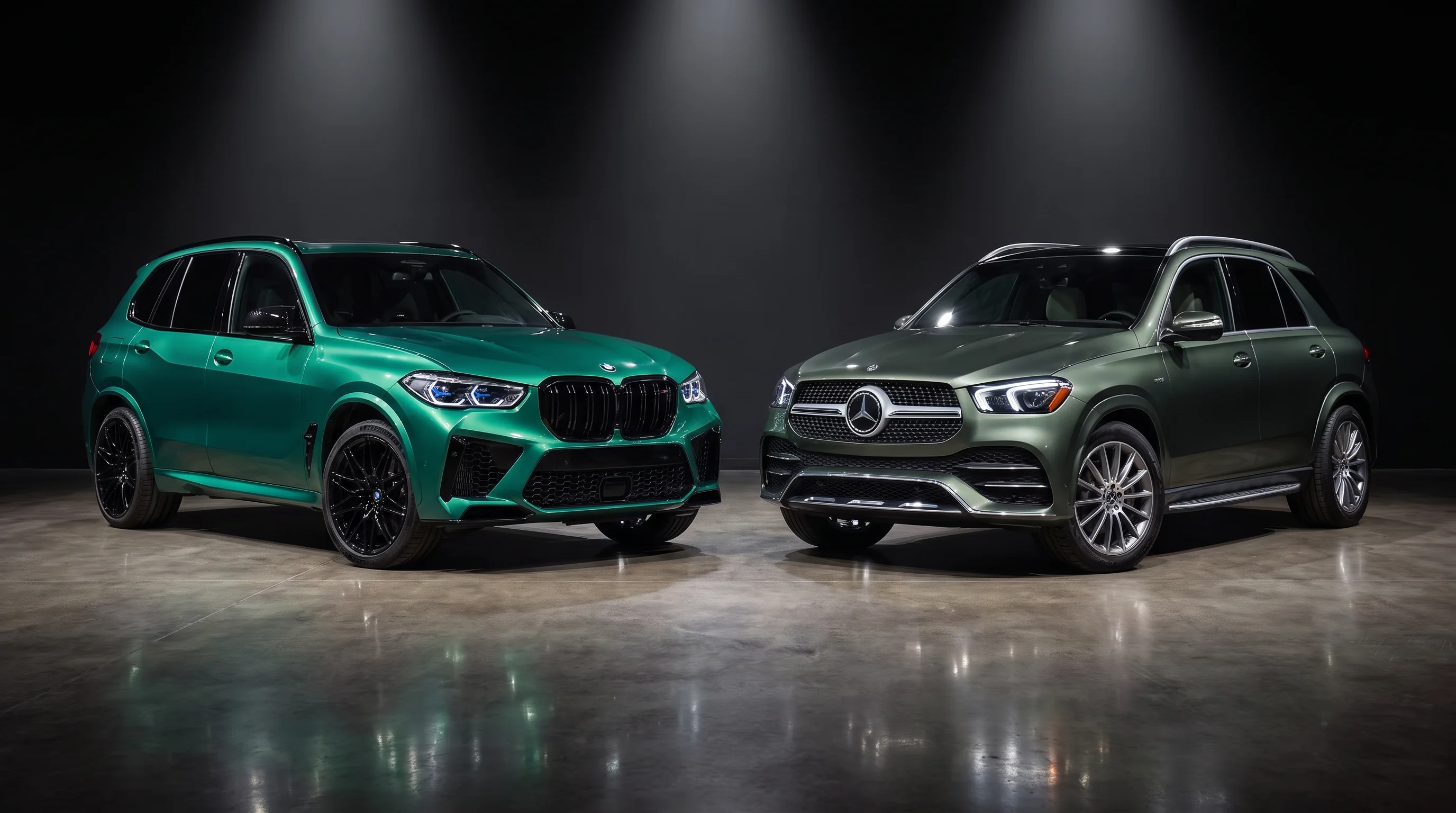 2026 BMW X5 and 2026 Mercedes-Benz GLE luxury SUV comparison at BMW of Riverside