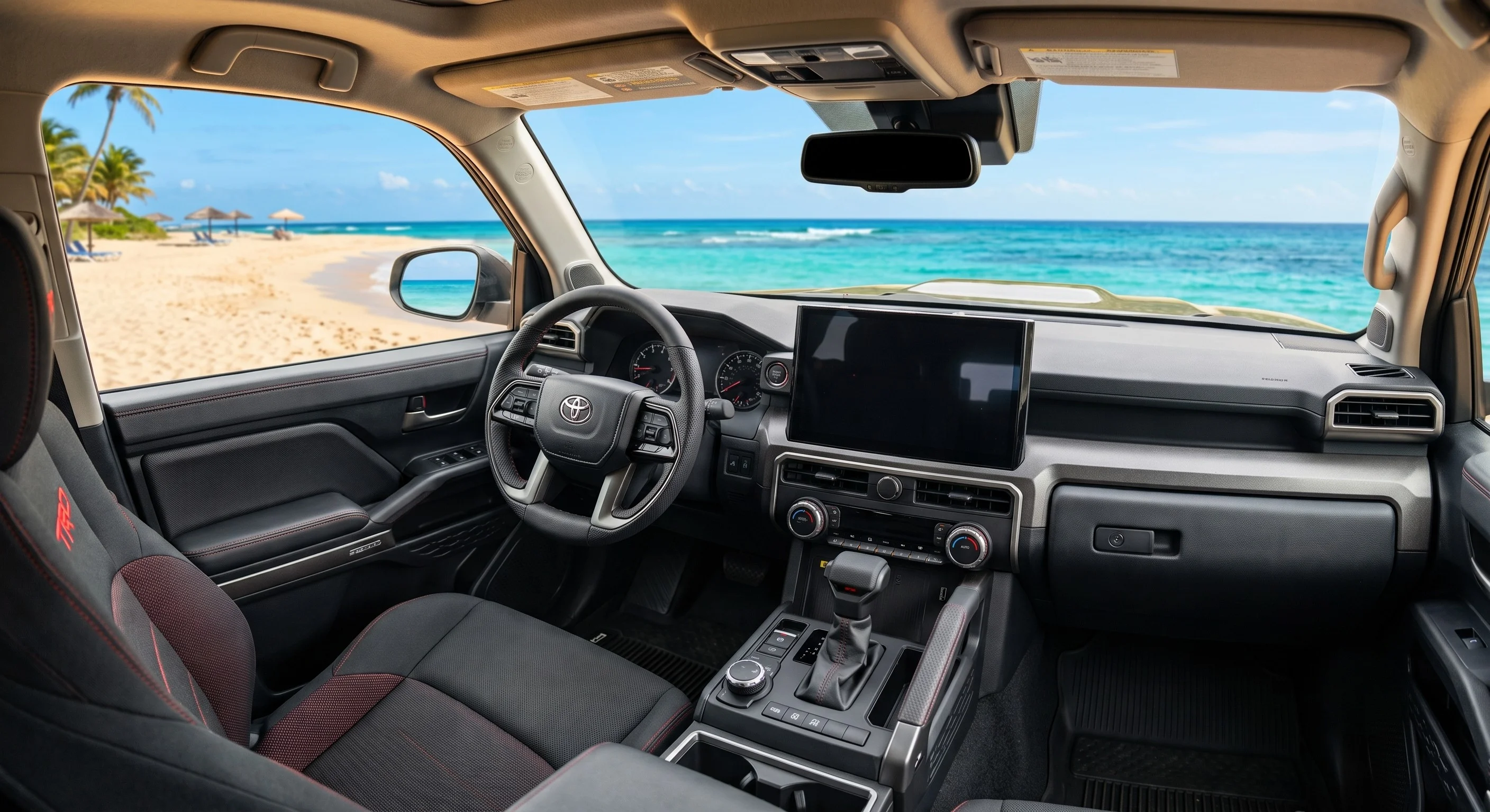 2026 Toyota 4Runner interior showing the dashboard, digital displays, and cargo area at Capistrano Valley Toyota