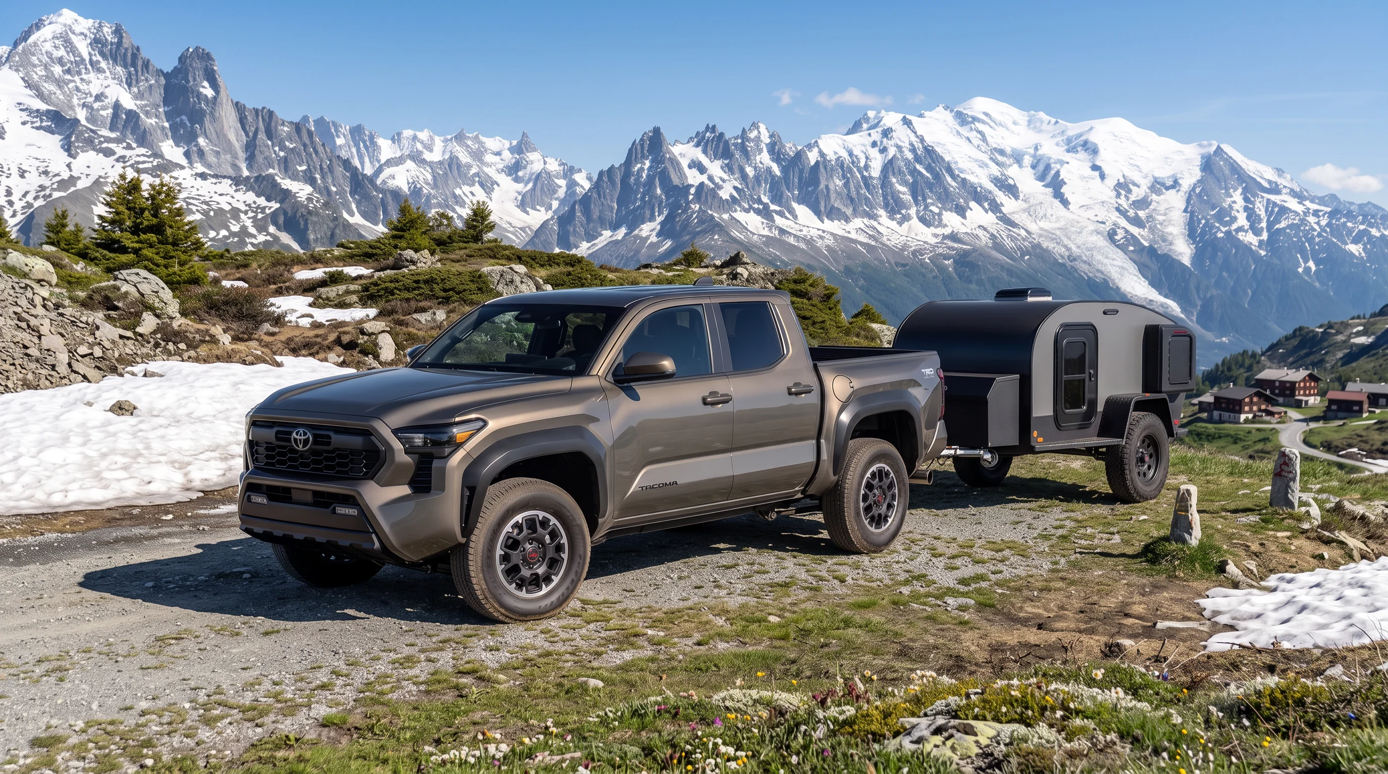 2026 Toyota Tacoma towing a trailer, available at Capistrano Valley Toyota in San Juan Capistrano