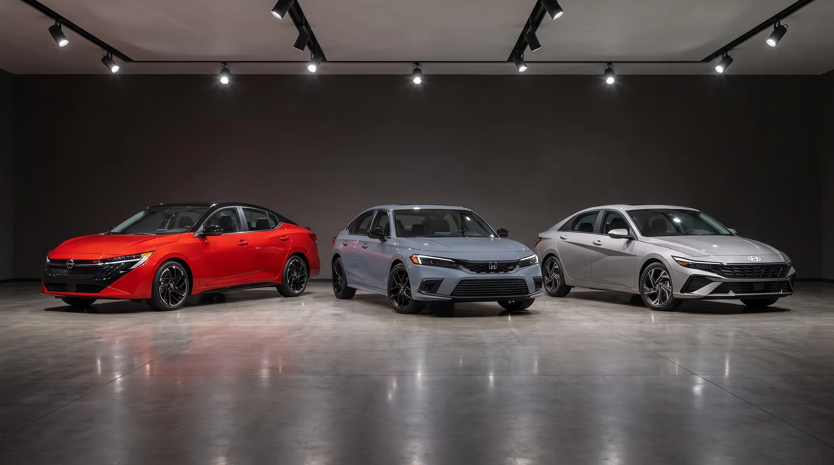 2026 Nissan Sentra compared with the 2026 Honda Civic and 2026 Hyundai Elantra compact sedans at Empire Nissan in Ontario, CA
