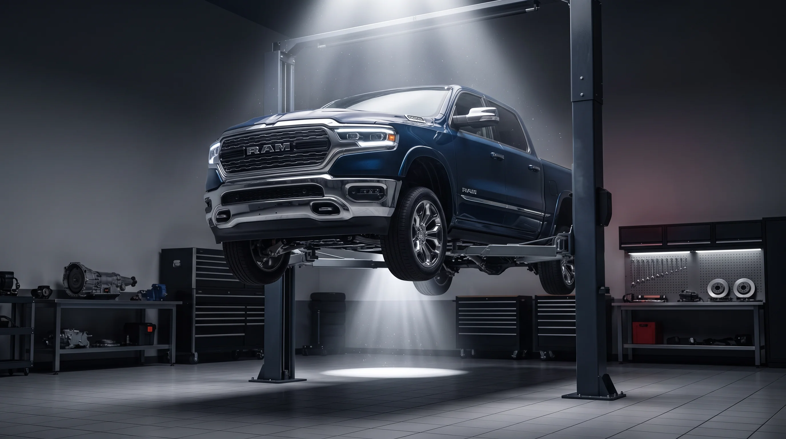 Ram 1500 pickup in for summer air conditioning and coolant service