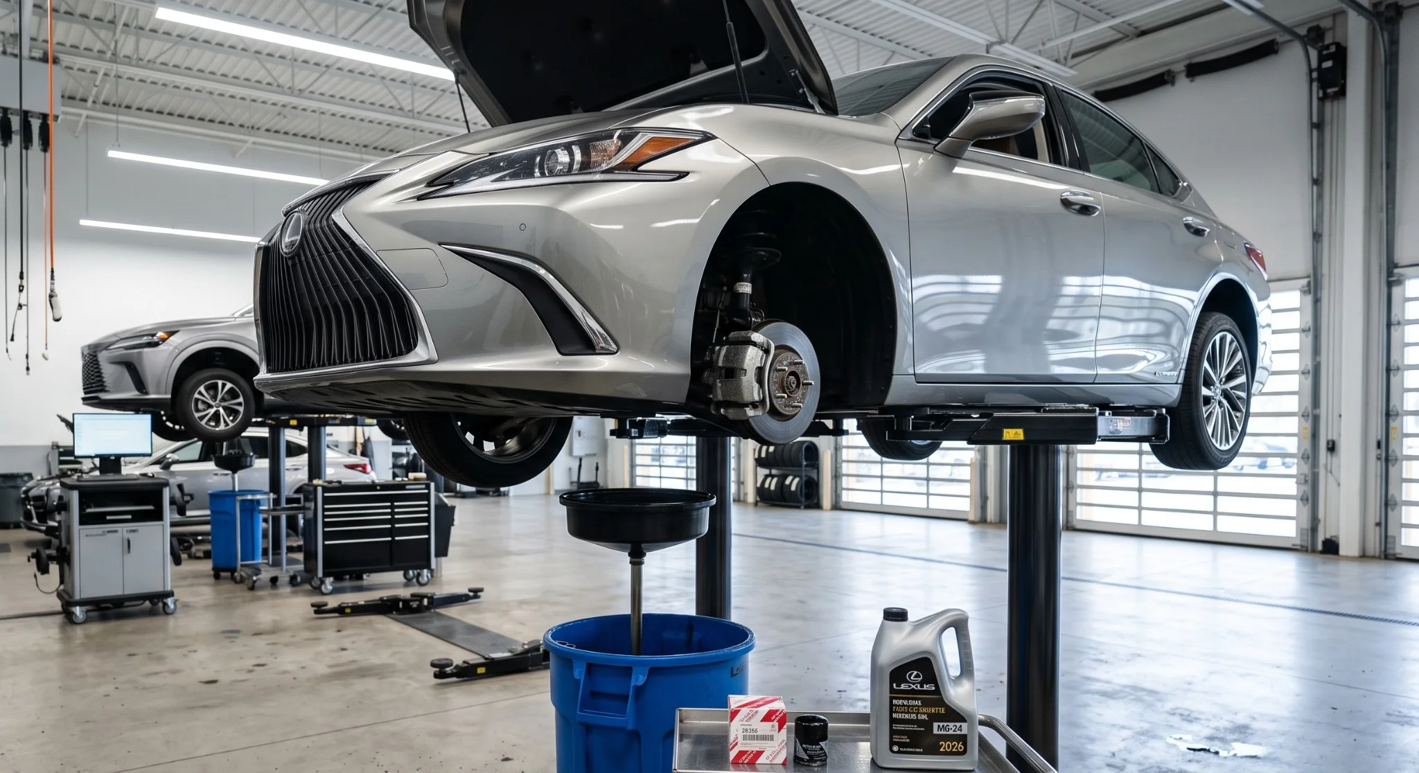 Synthetic oil change service on a Lexus at Fresno Lexus in Fresno, CA