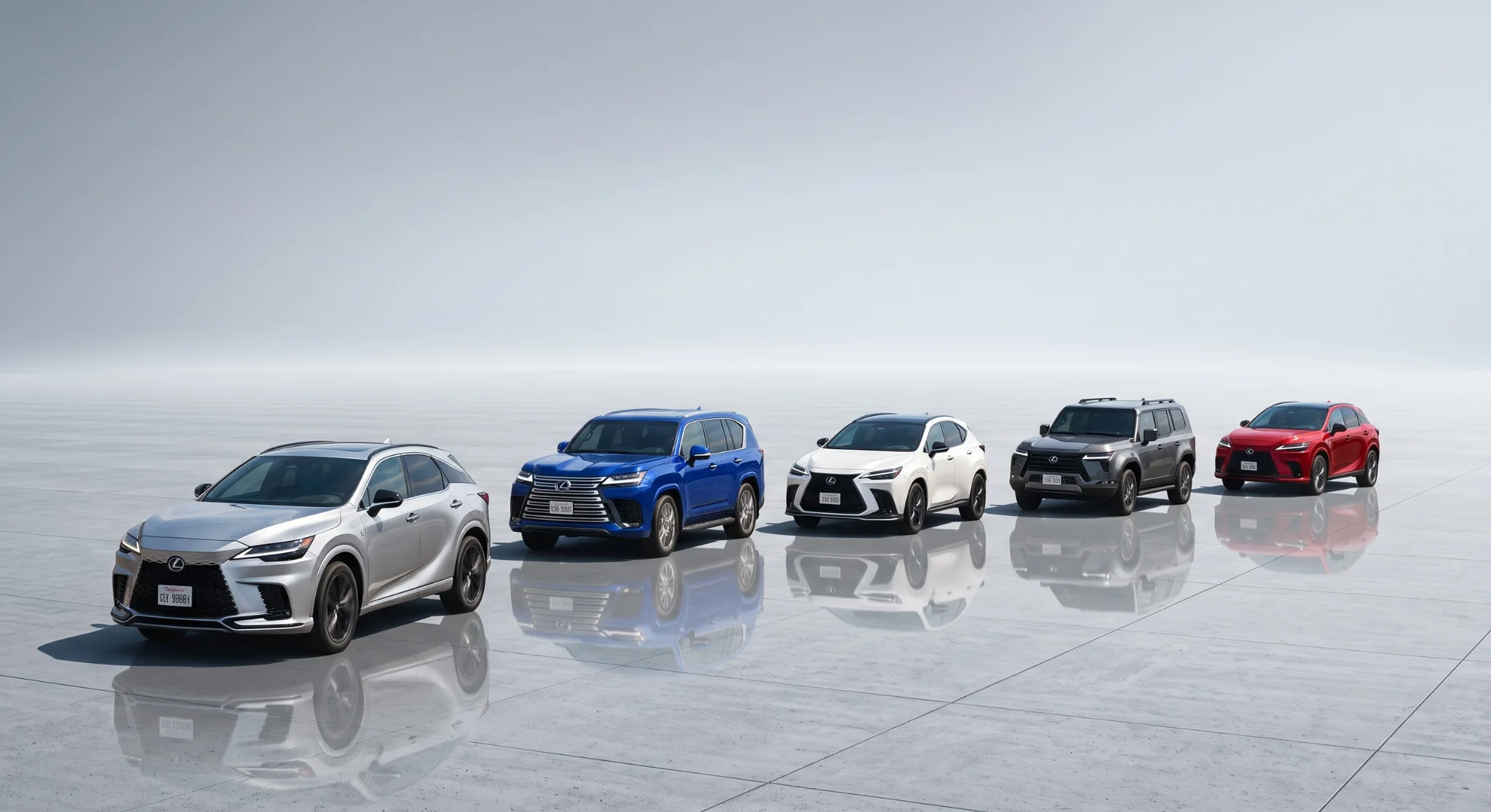 2026 Lexus electrified SUV lineup including the NX, RX, TX and RZ