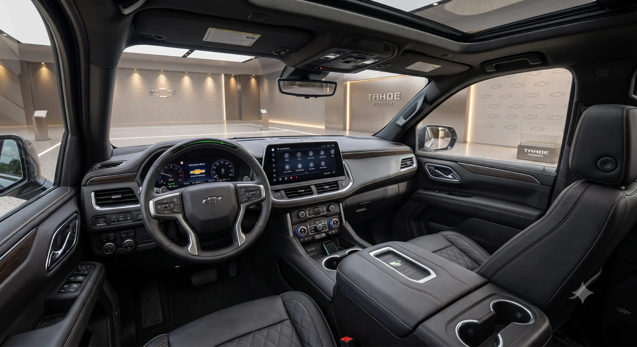 2026 Chevrolet Tahoe showing cargo space and interior dimensions at Galleria Chevrolet in Dallas, TX