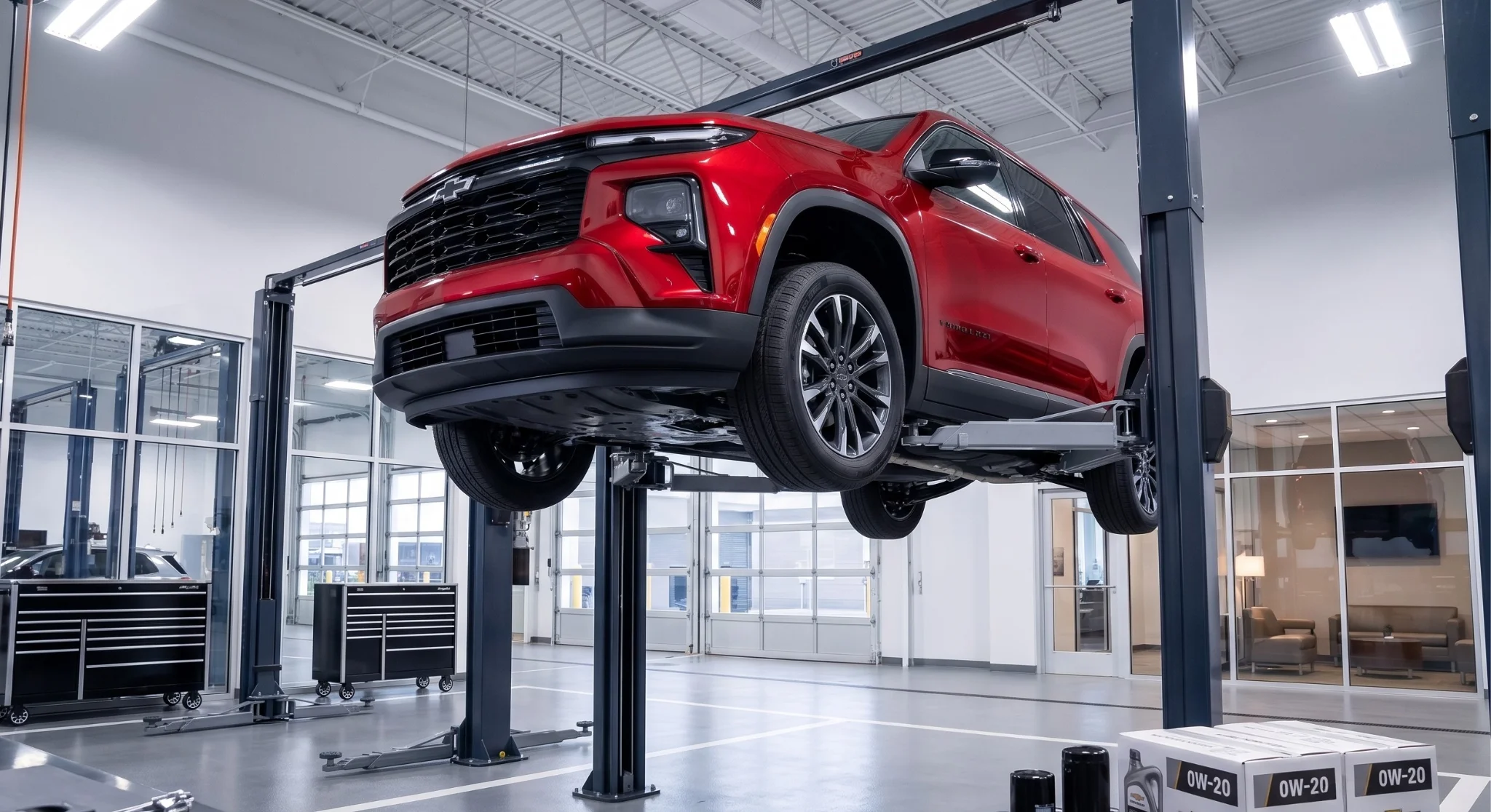 Chevrolet Traverse engine oil service at Galleria Chevrolet in Dallas, TX
