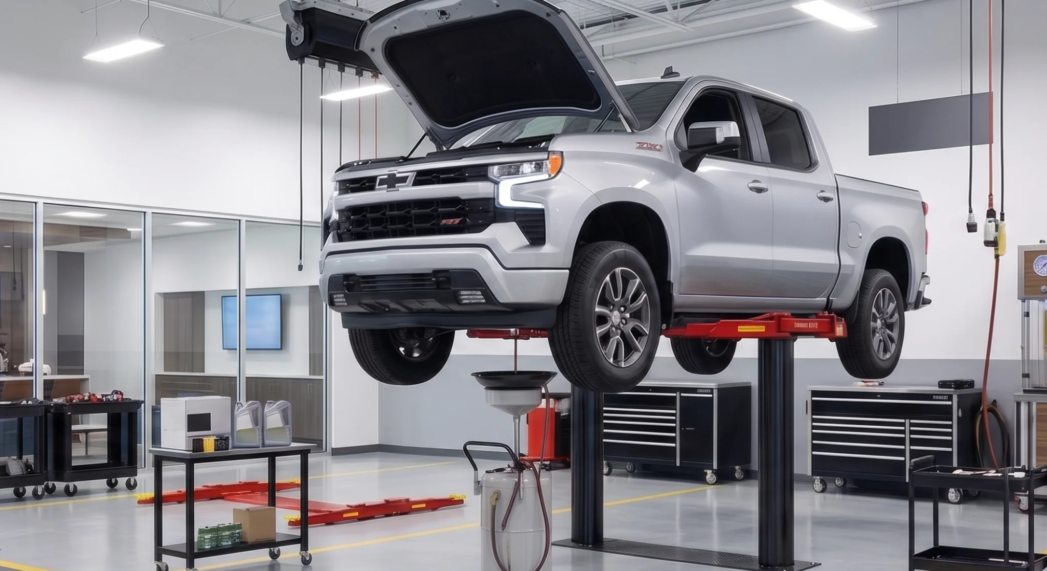 Certified synthetic oil change service at Galleria Chevrolet near Addison, TX