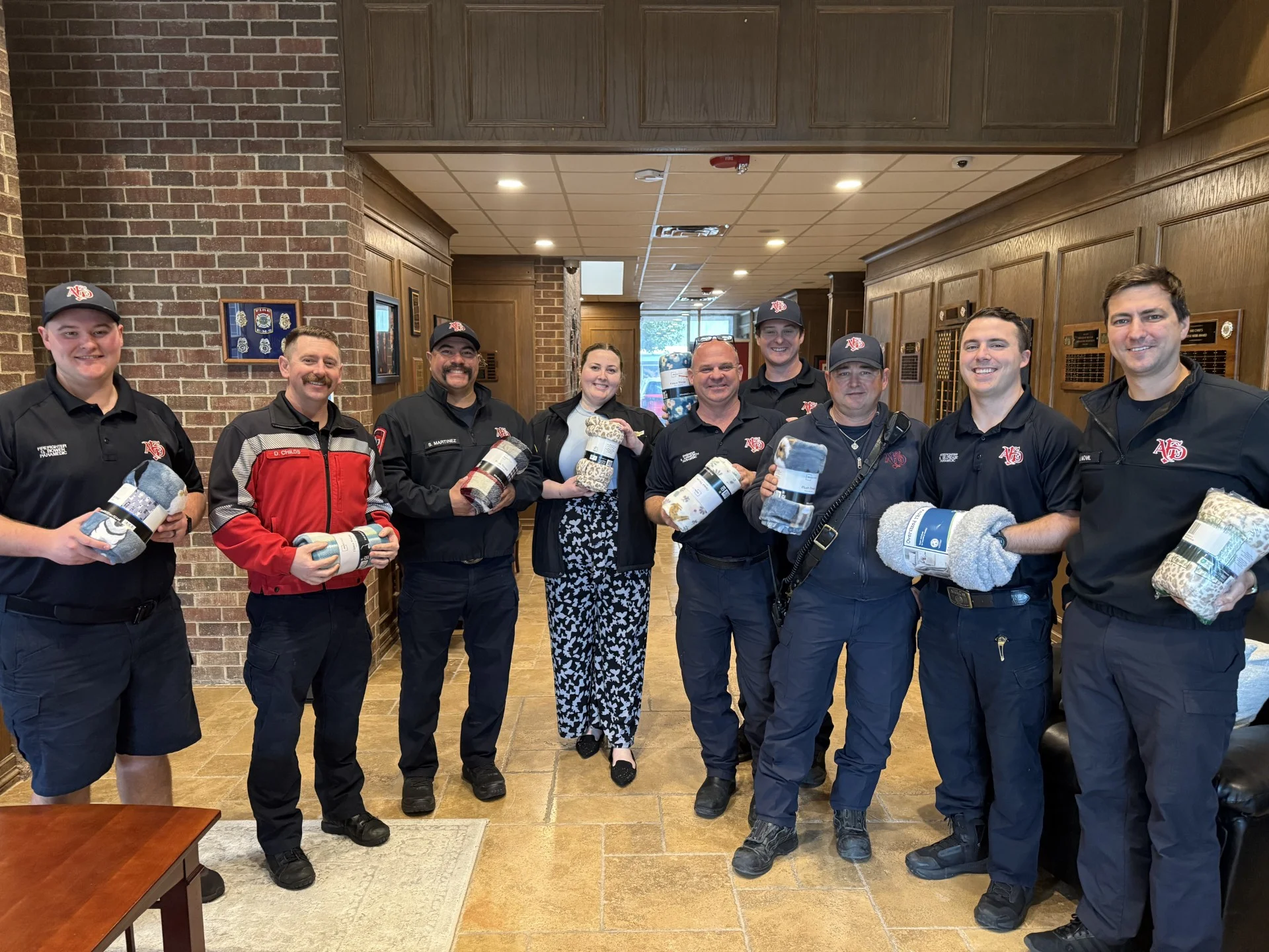 Addison Fire Department receiving new blankets donated by Galleria Chevrolet