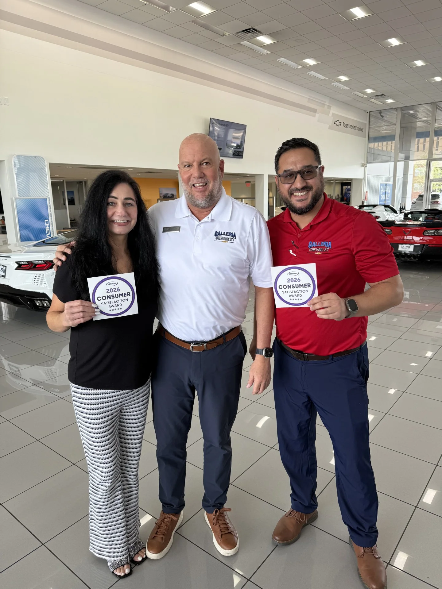 Galleria Chevrolet team with the 2026 Cars.com Consumer Satisfaction Award