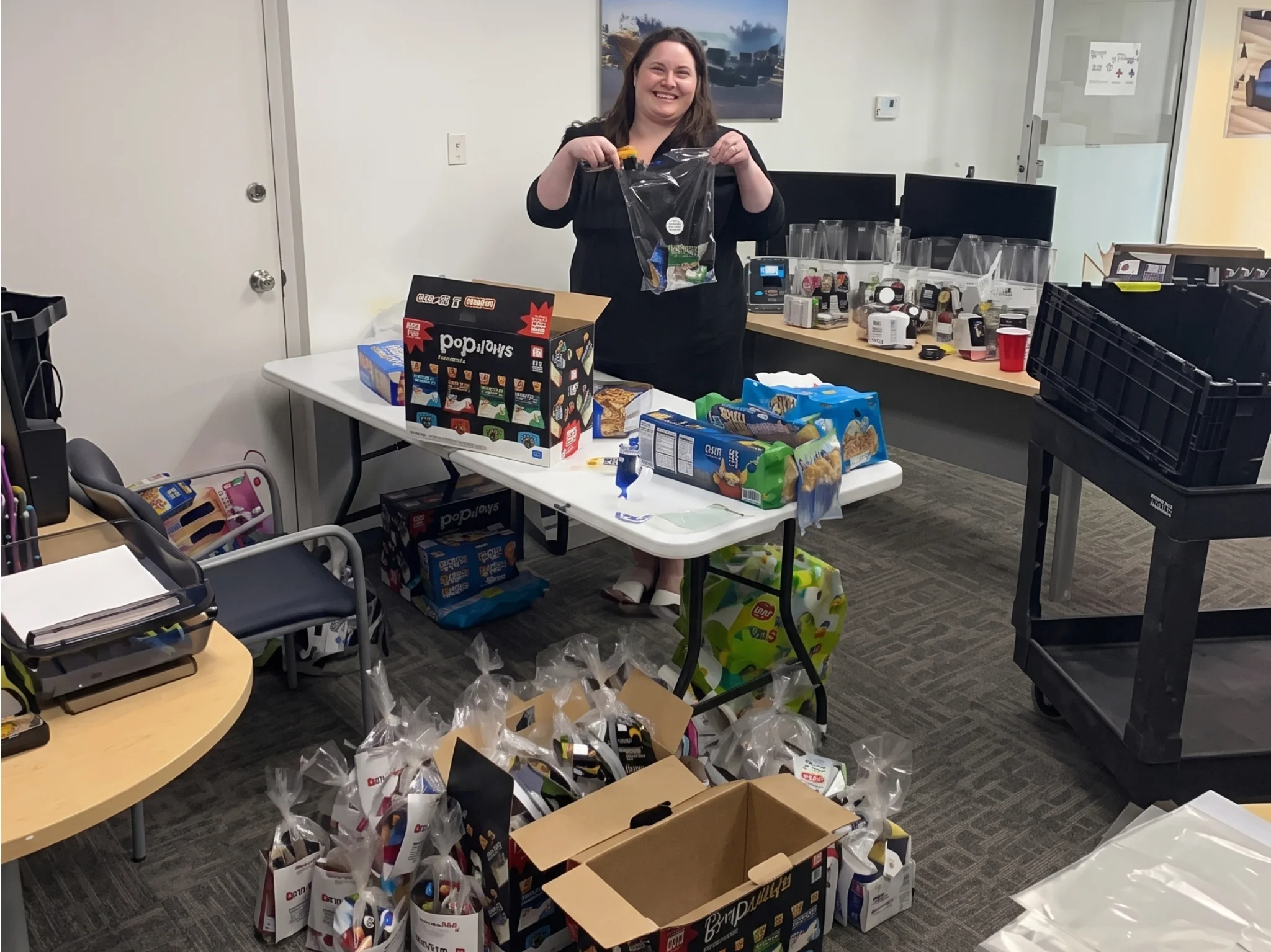 Teacher Appreciation goodie bags assembled for W.T. White High School staff