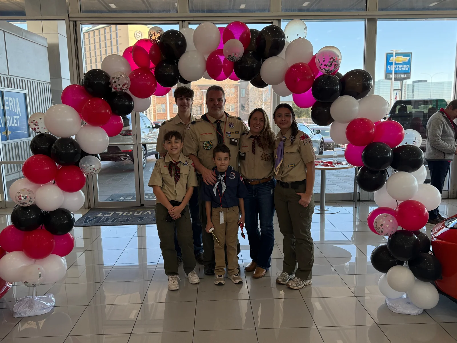 Cub Scouts Pack 806 Pinewood Derby on the Galleria Chevrolet showroom floor