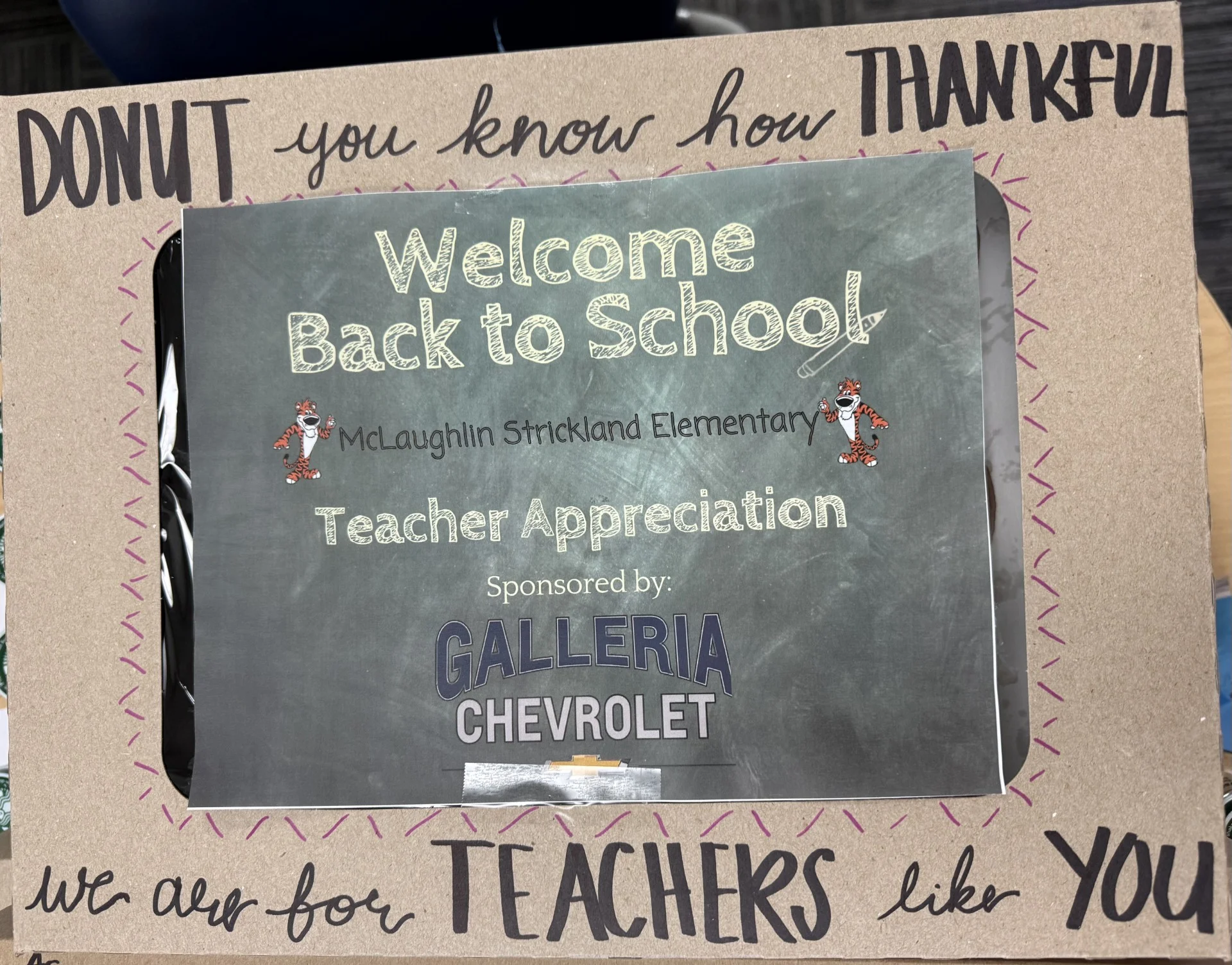 Galleria Chevrolet teacher appreciation delivery at McLaughlin Strickland Elementary