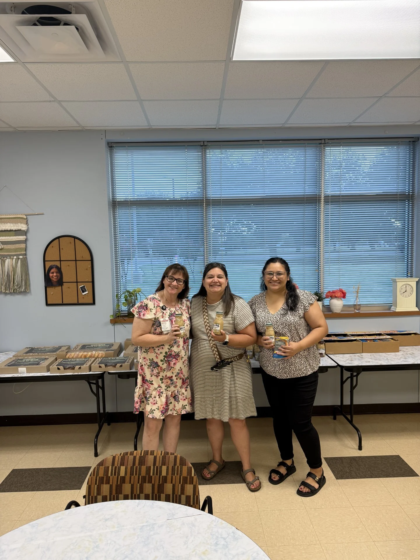 Coffee and donuts from Galleria Chevrolet set out for staff at McLaughlin Strickland Elementary
