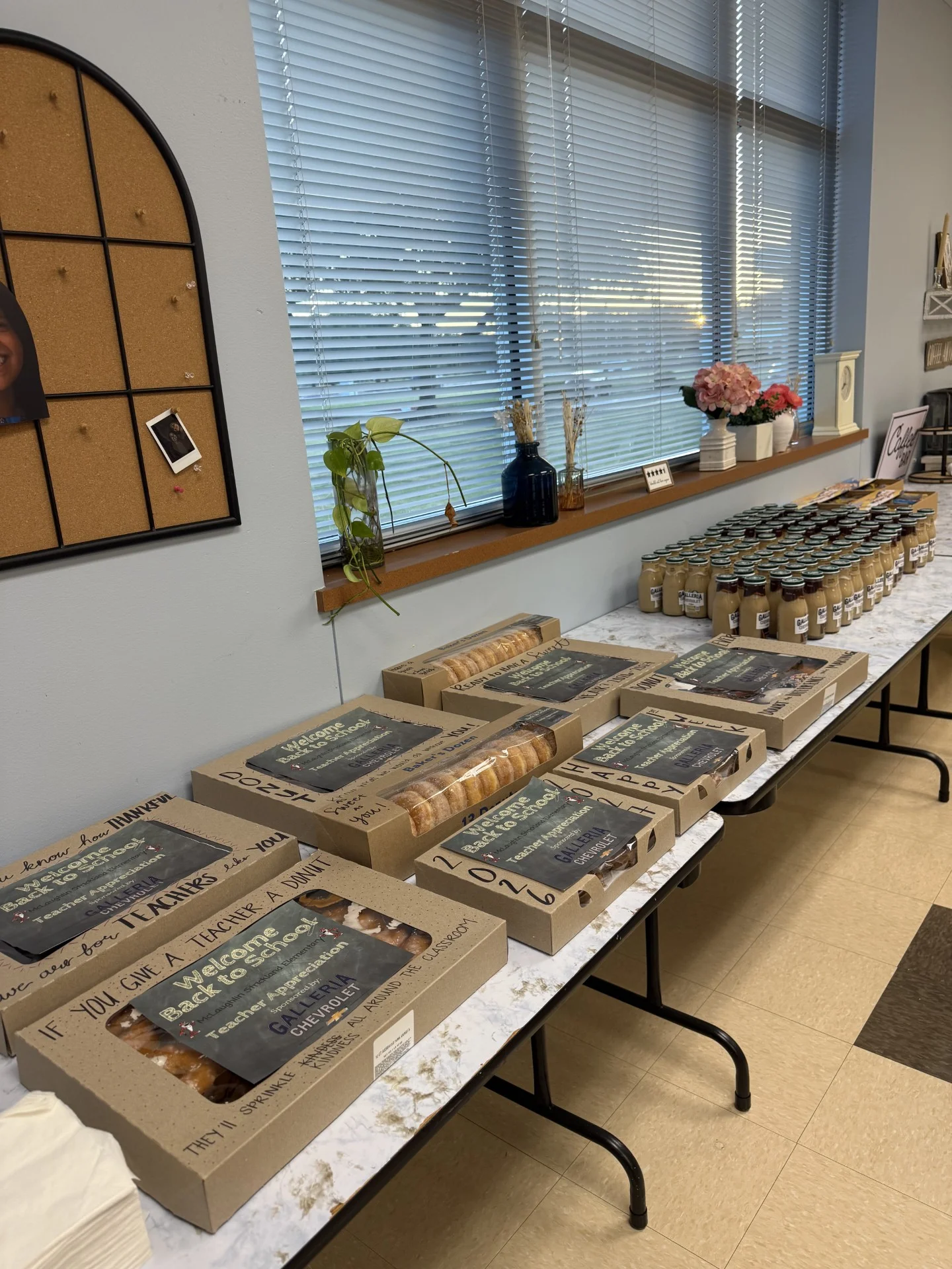 Breakfast spread for teachers and staff at McLaughlin Strickland Elementary