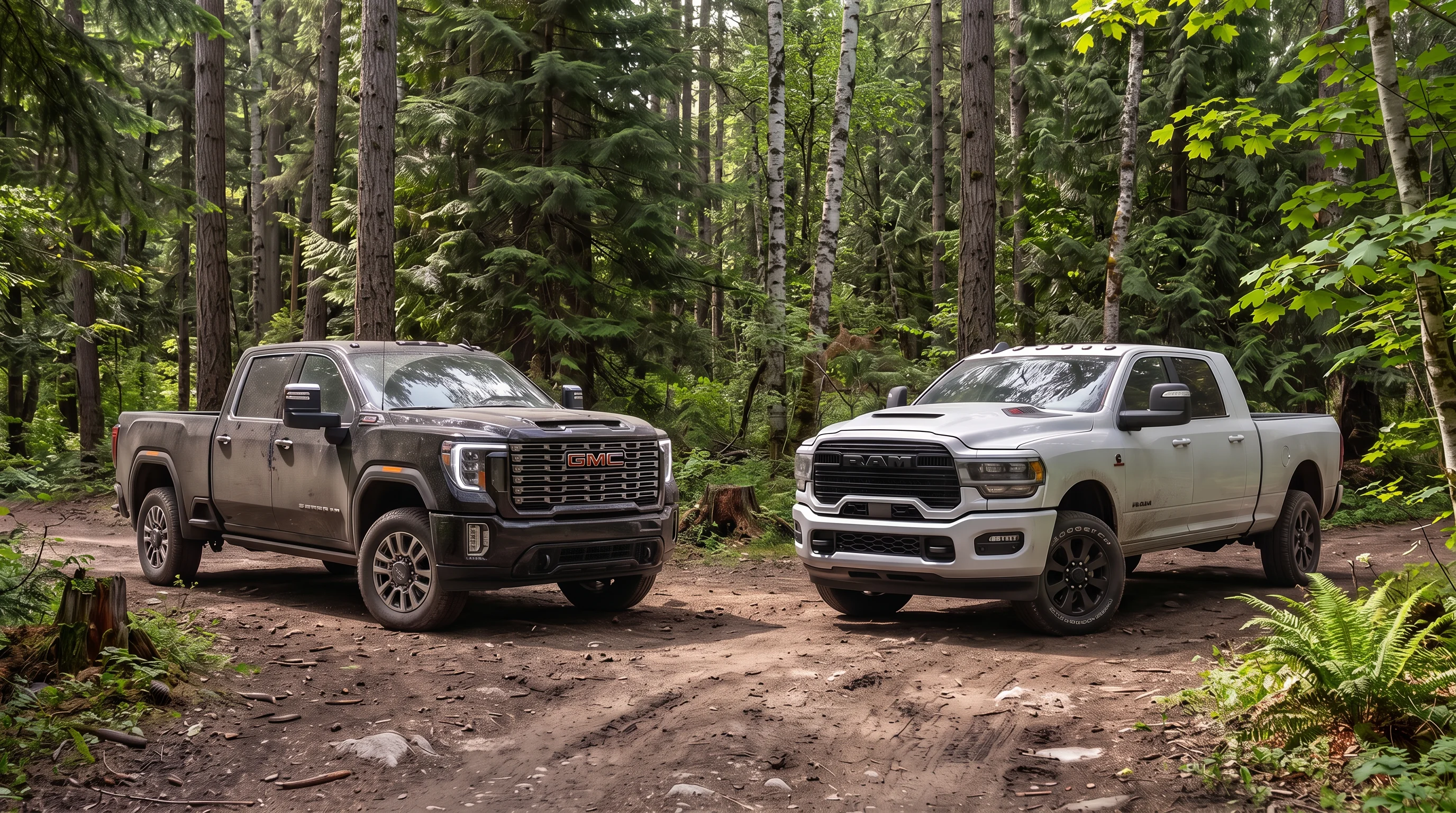 2026 GMC Sierra 2500HD heavy-duty pickup compared with the 2026 Ram 2500 at Legacy GMC of Waxahachie