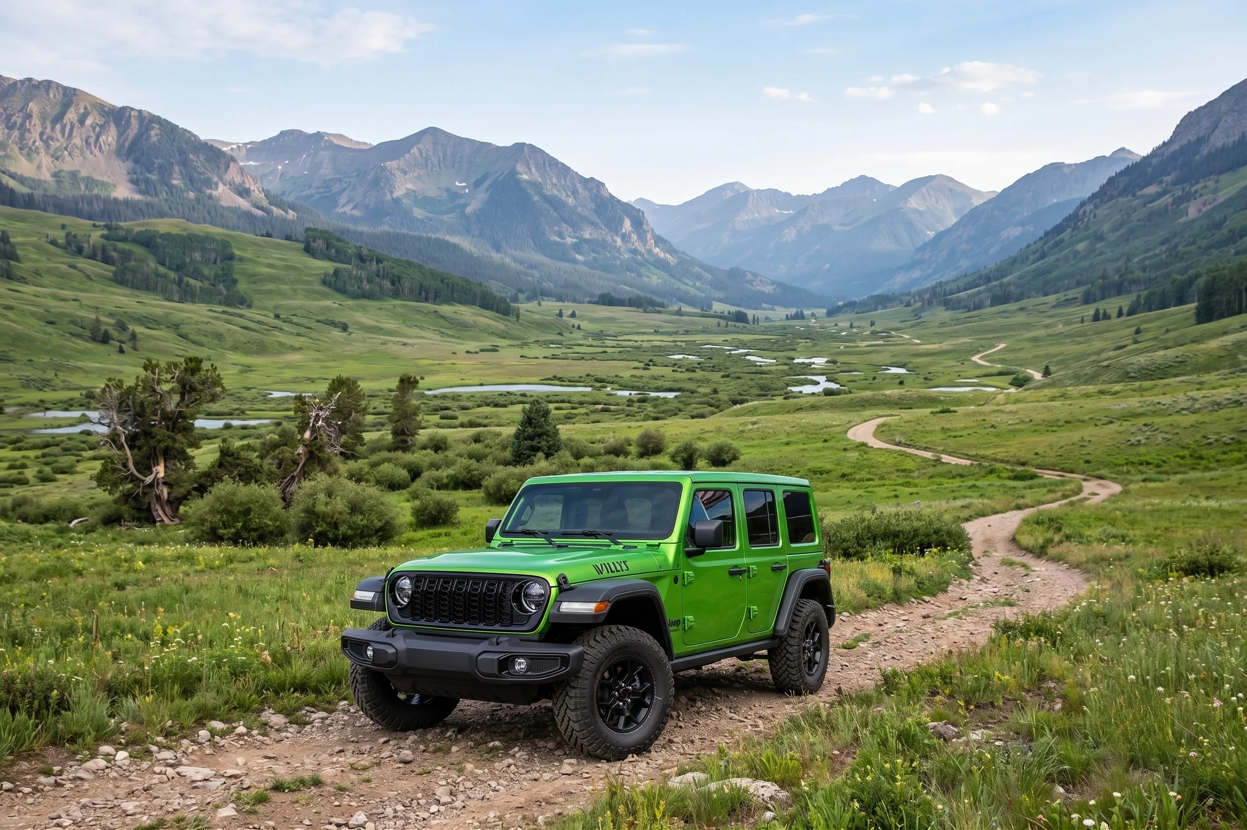 2026 Jeep Wrangler Rubicon off-roading on rugged trail terrain