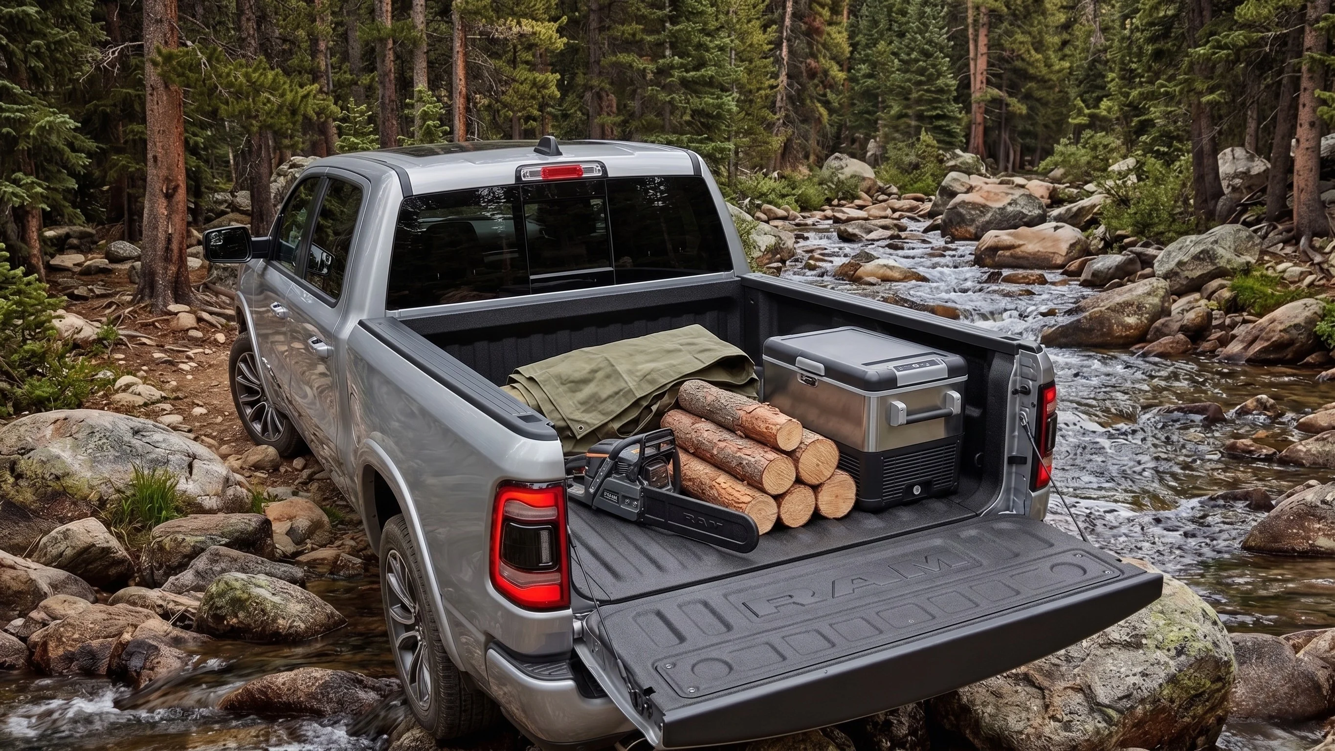 2026 Ram 1500 showing the available 5-foot-7-inch and 6-foot-4-inch bed sizes