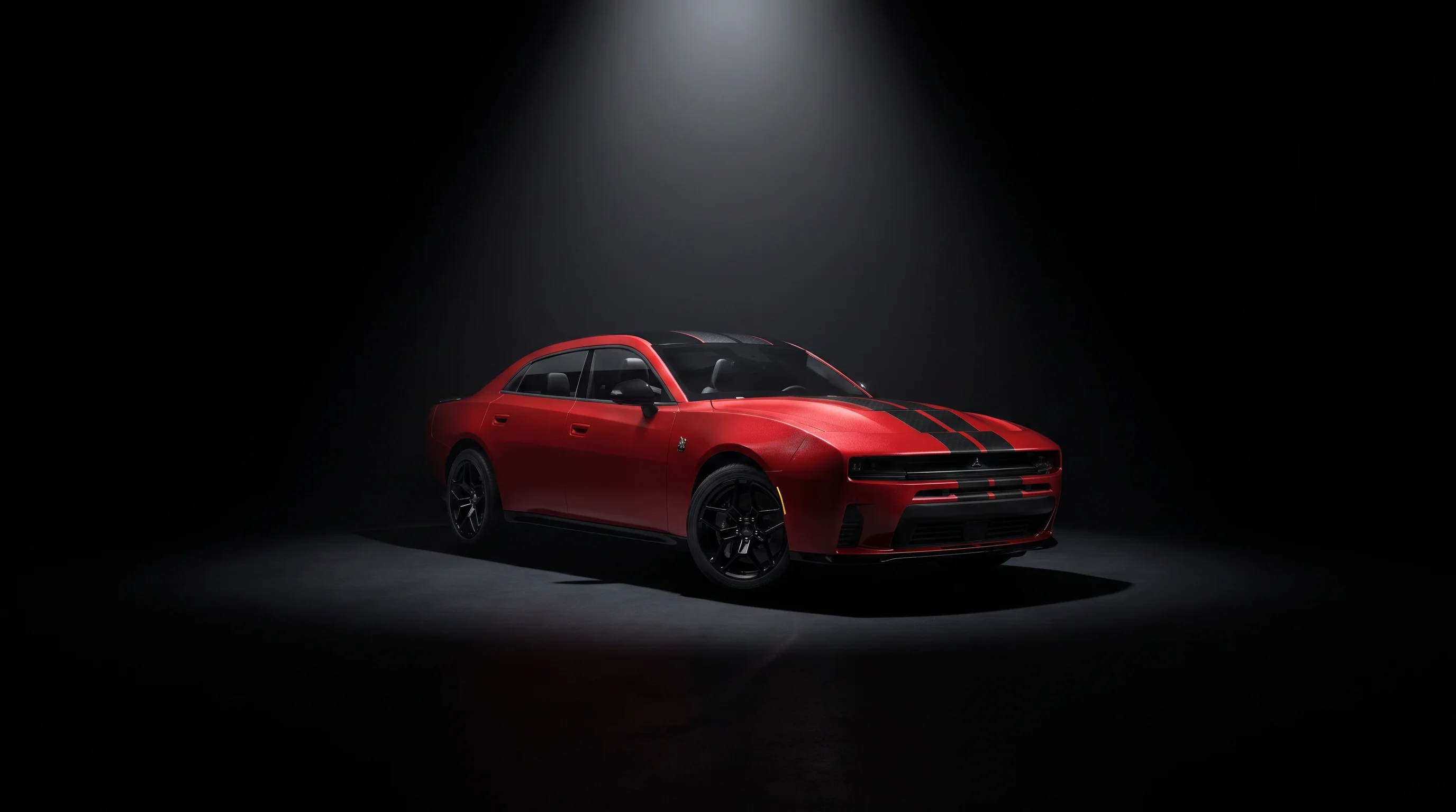 2027 Dodge Charger shown in profile, available in Sixpack gas and Daytona electric trims at Jeep Chrysler Dodge Ram Fiat of Ontario