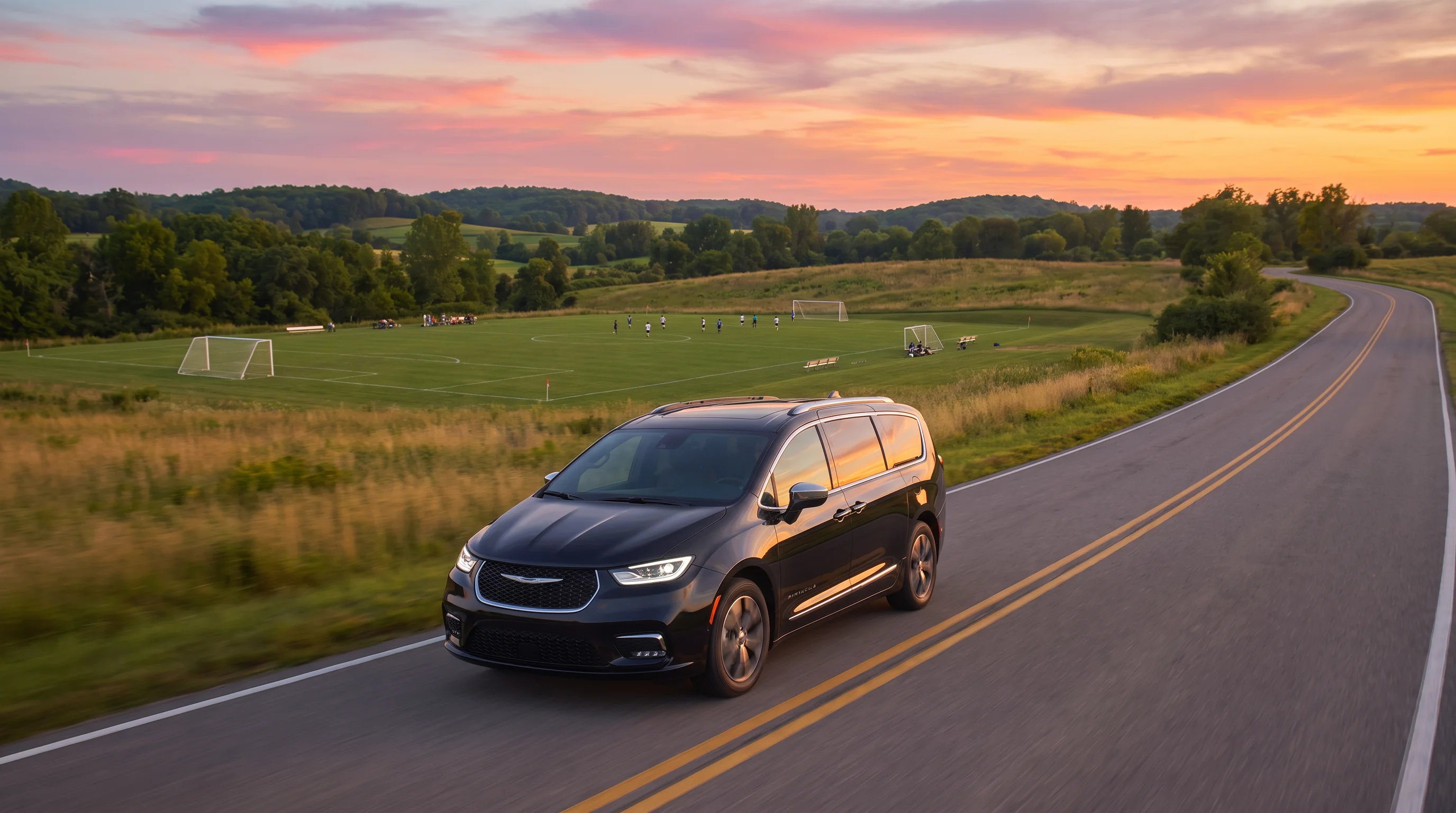 Chrysler Pacifica minivan shown in exterior profile view at Jeep Chrysler Dodge RAM FIAT of Ontario in Ontario, CA