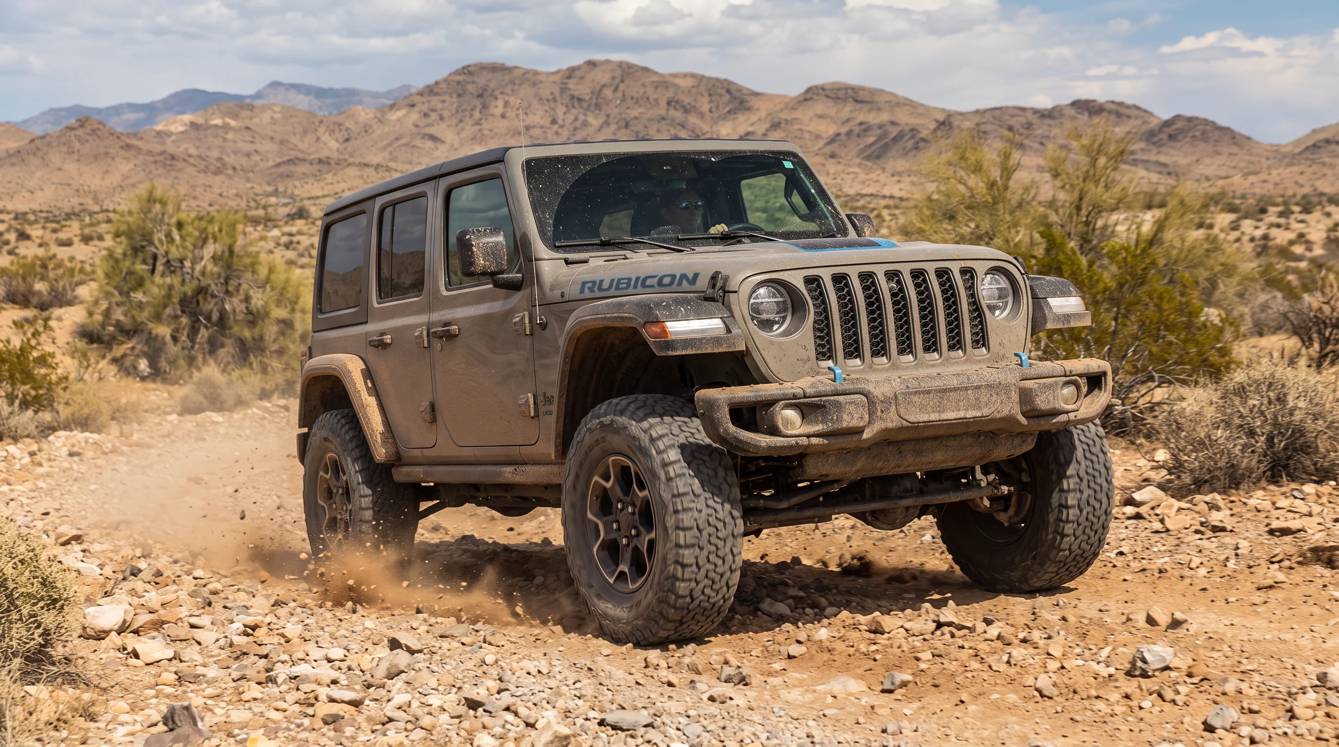 2026 Jeep Wrangler parked on a desert dirt road