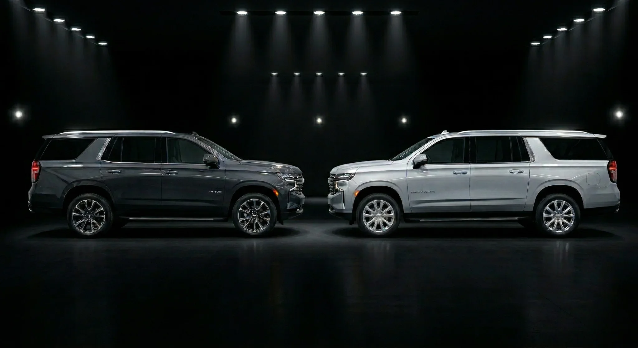Chevrolet Tahoe 2026 y Chevrolet Suburban 2026 comparadas lado a lado en Legacy Chevrolet de Waxahachie