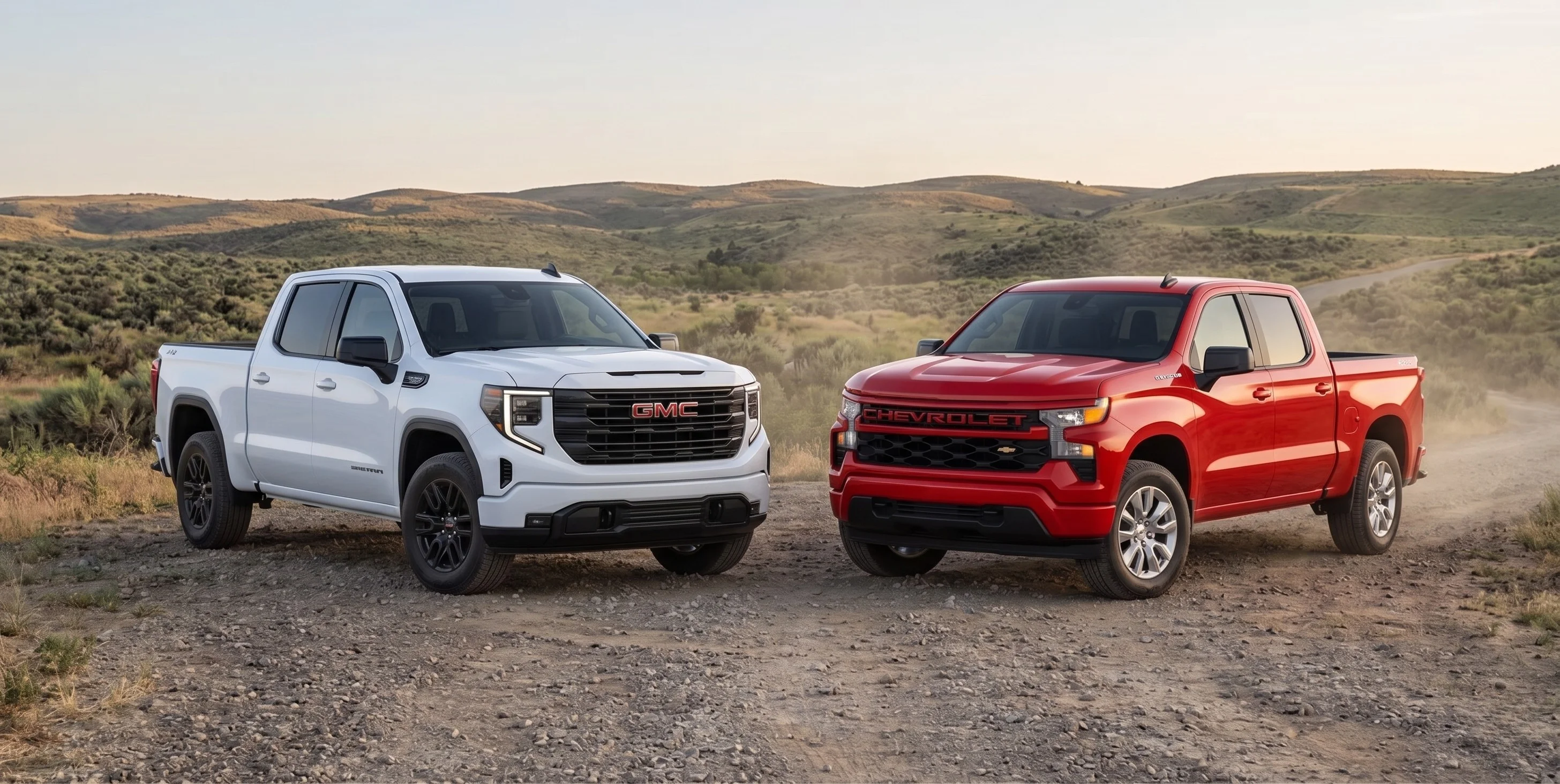 2026 Chevrolet Silverado 1500 y GMC Sierra 1500 comparadas lado a lado