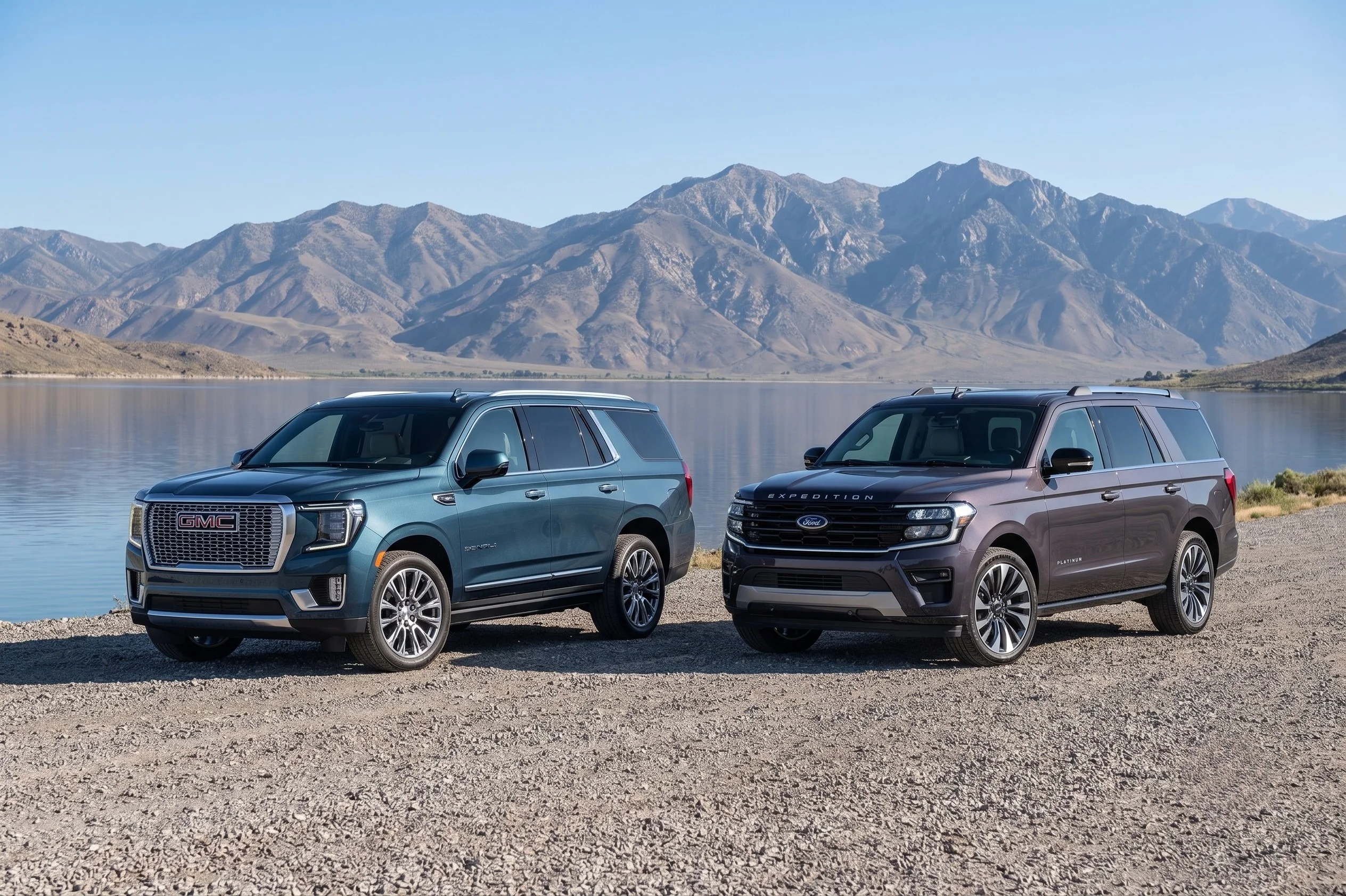 2026 GMC Yukon and 2026 Ford Expedition full-size SUVs compared side by side at Legacy GMC of Waxahachie
