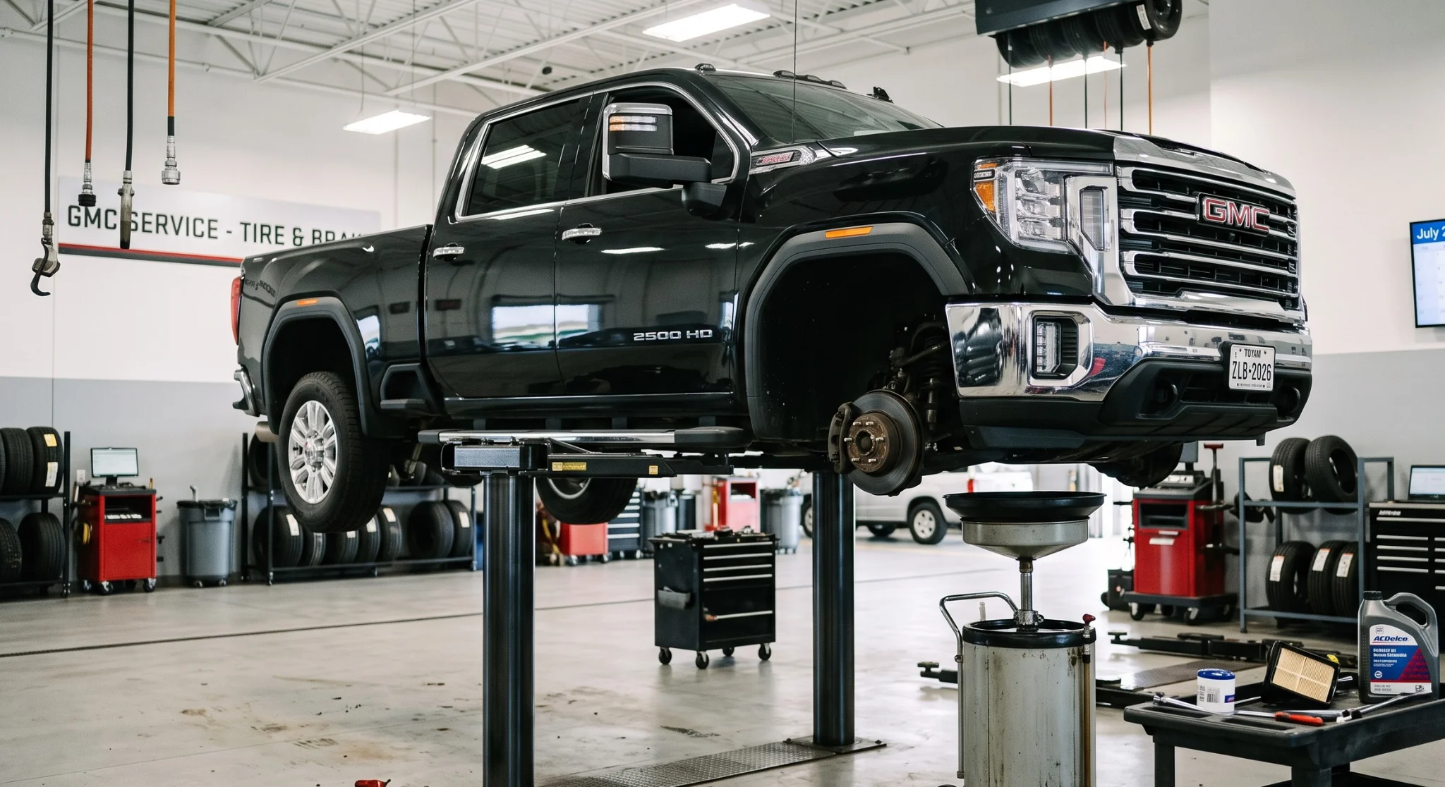 GMC Sierra 2500 HD and 3500 HD heavy-duty pickup, showing the trucks covered in this 2010 to 2026 engine oil type and capacity guide