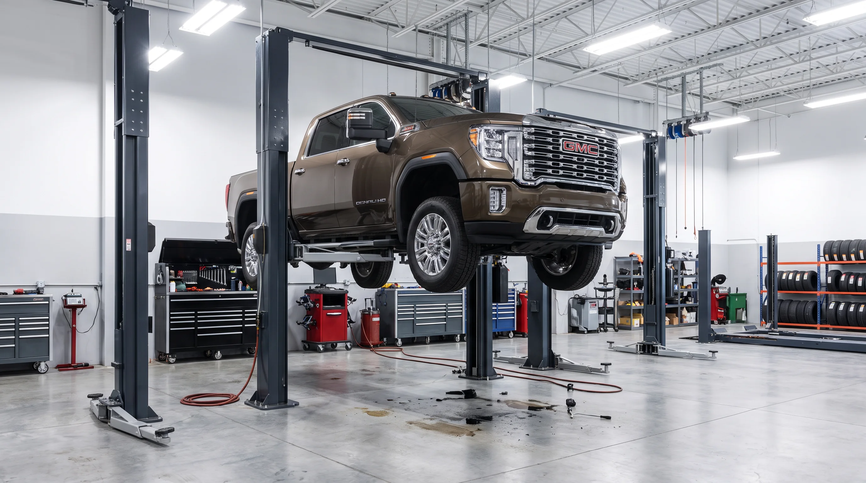 GMC Certified Service technician performing maintenance at Legacy GMC of Waxahachie, serving Corsicana, TX