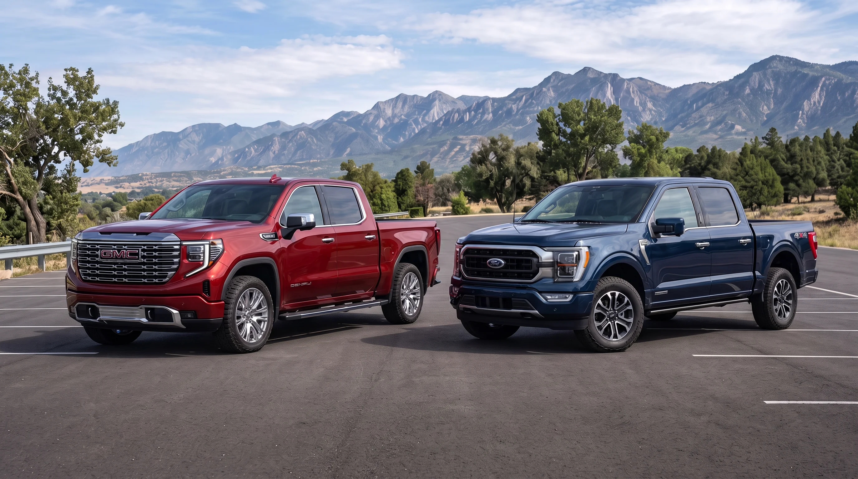 2026 GMC Sierra 1500 compared with the 2026 Ford F-150 full-size pickup