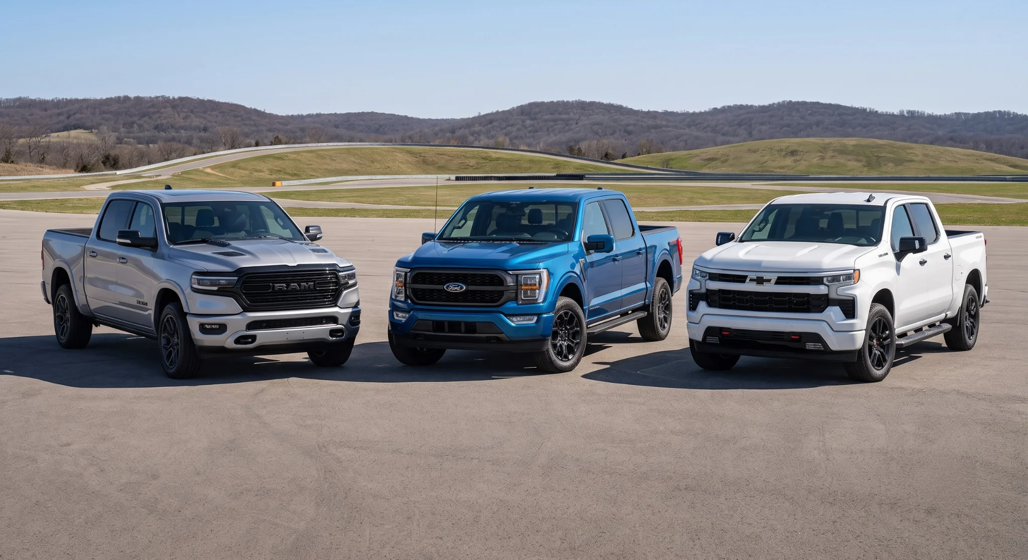2026 Ram 1500, Ford F-150, and Chevrolet Silverado 1500 full-size pickup trucks compared at Victorville Motors