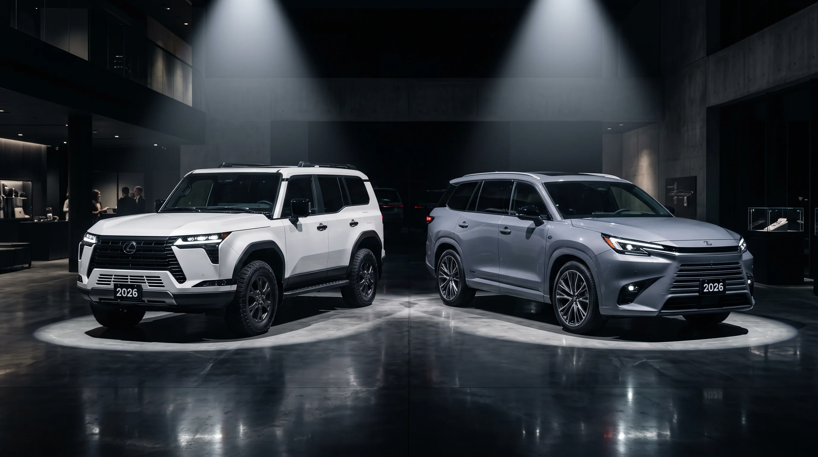 2026 Lexus GX 550 and 2026 Lexus TX 350 three-row luxury SUVs compared side by side at Lexus of Woodland Hills