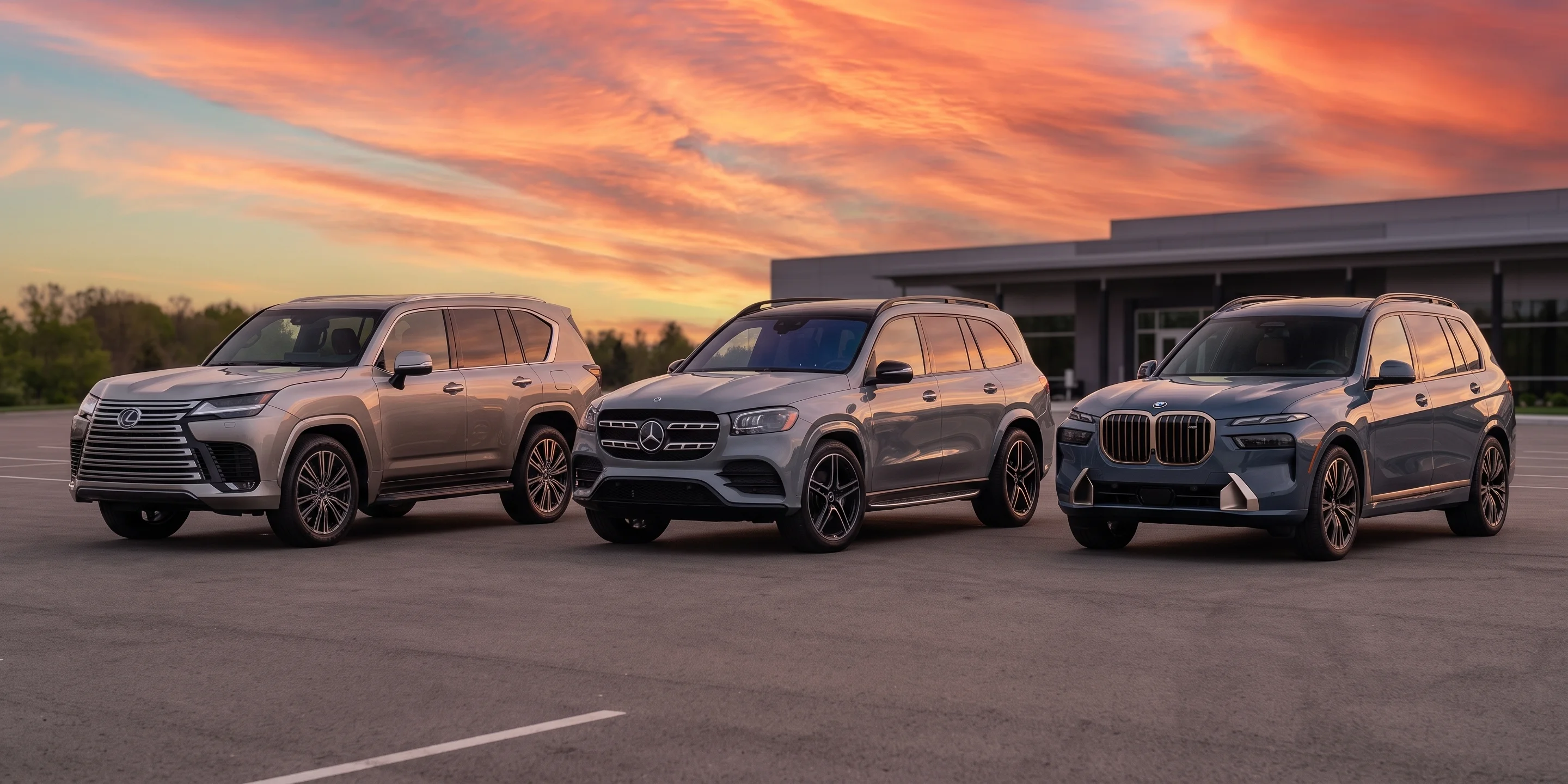 2026 Lexus LX full-size luxury SUV compared with the Mercedes-Benz GLS and BMW X7