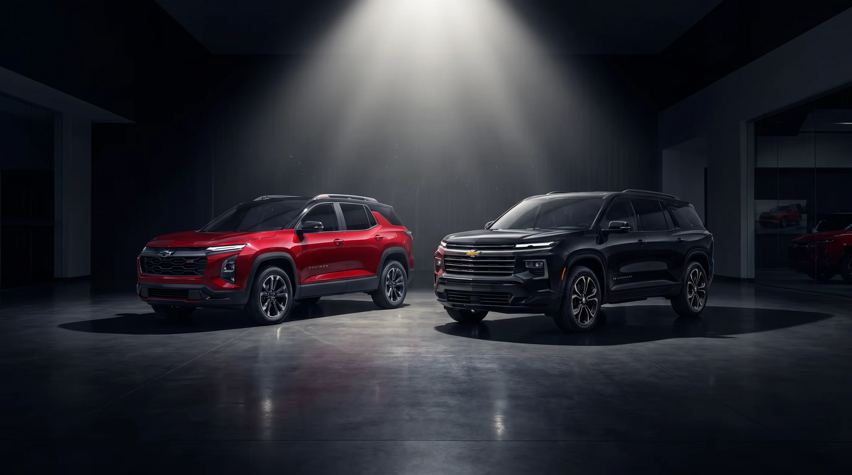 2027 Chevy Equinox and 2027 Chevy Traverse parked side by side at Lynch Chevrolet of Mukwonago