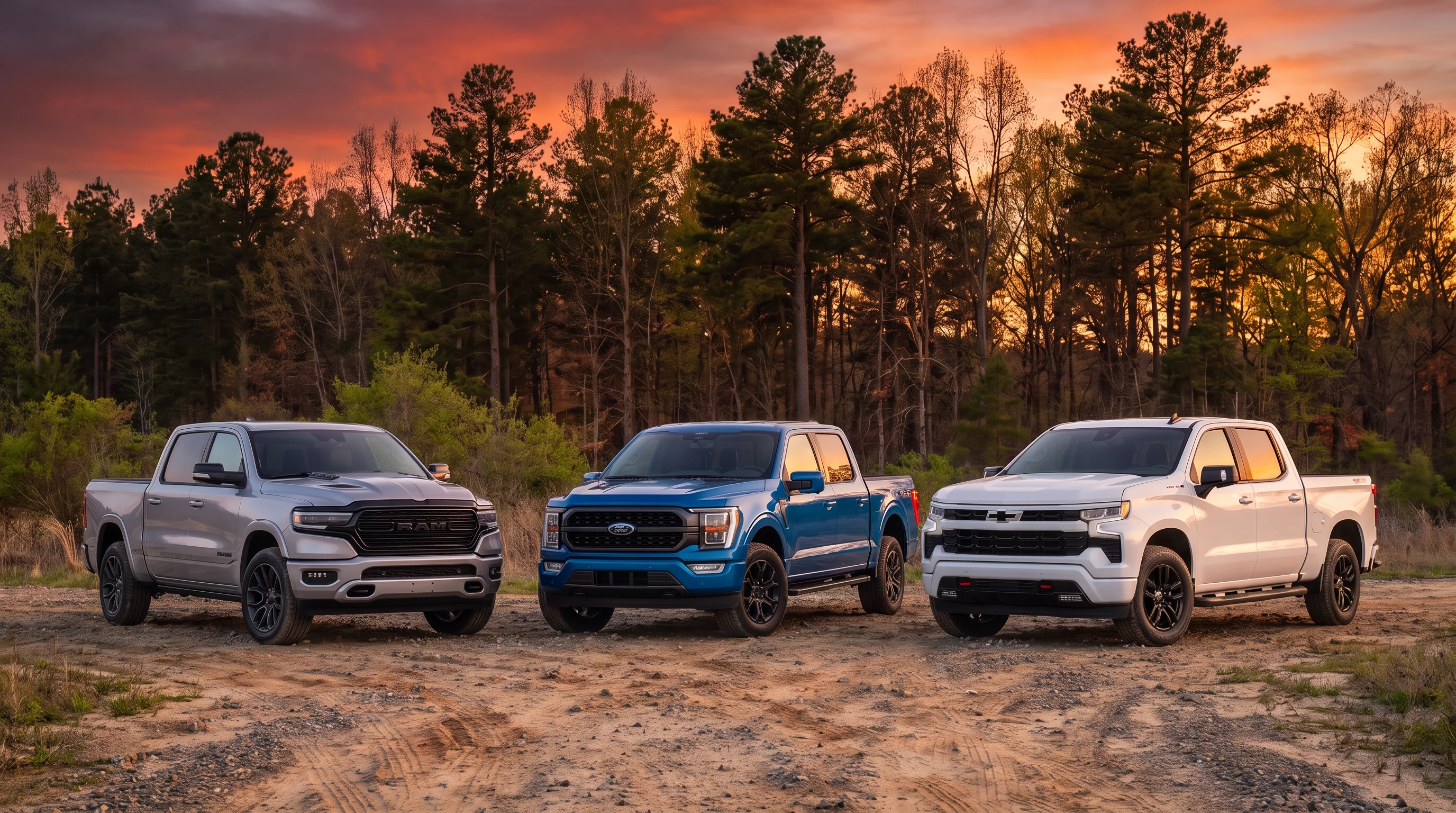 Chevrolet Silverado 1500, Ford F-150 and Ram 1500 full-size pickup trucks compared at Lynch Mukwonago in Mukwonago, WI