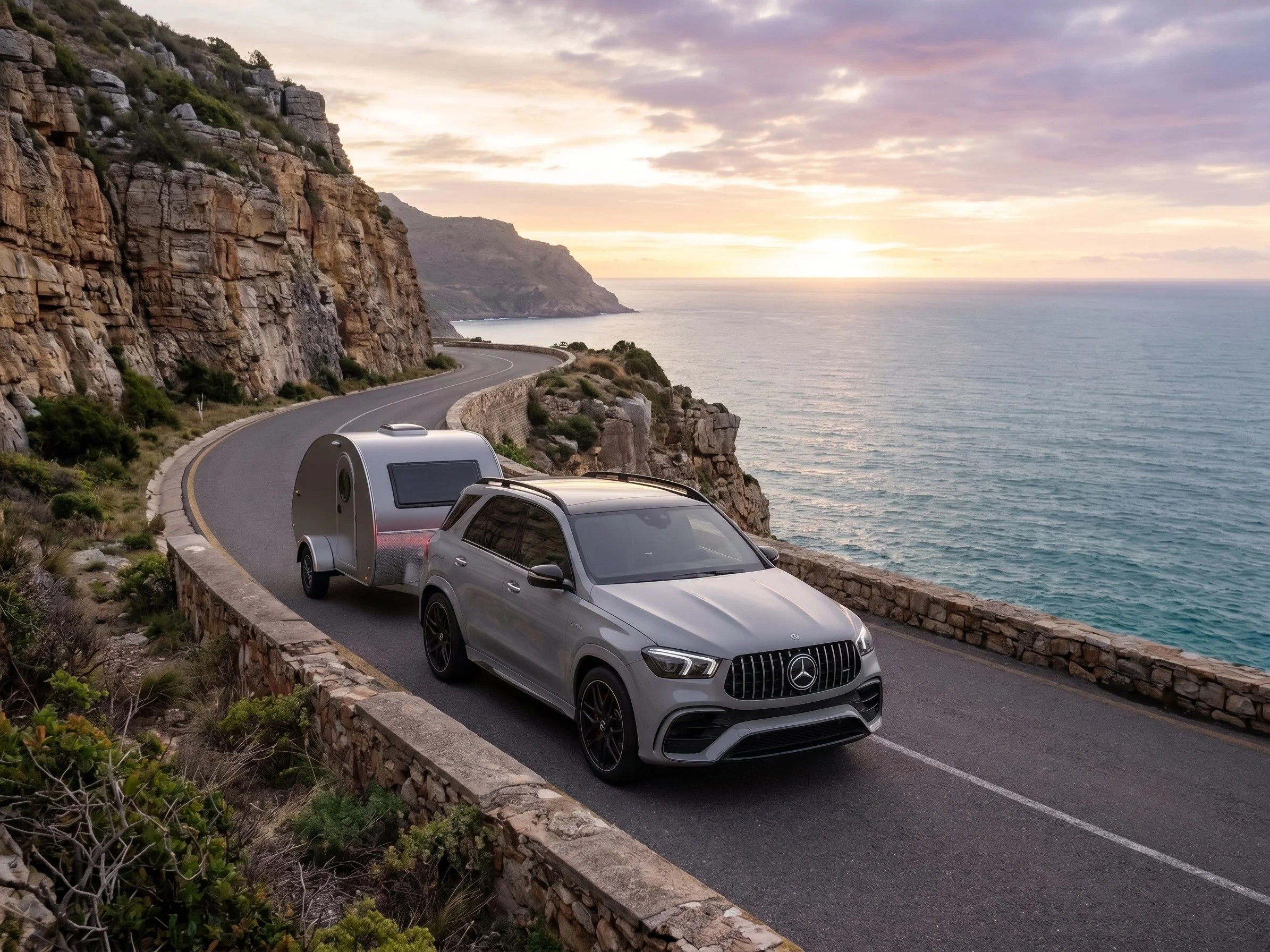 2026 Mercedes-Benz GLE towing a trailer near El Cajon