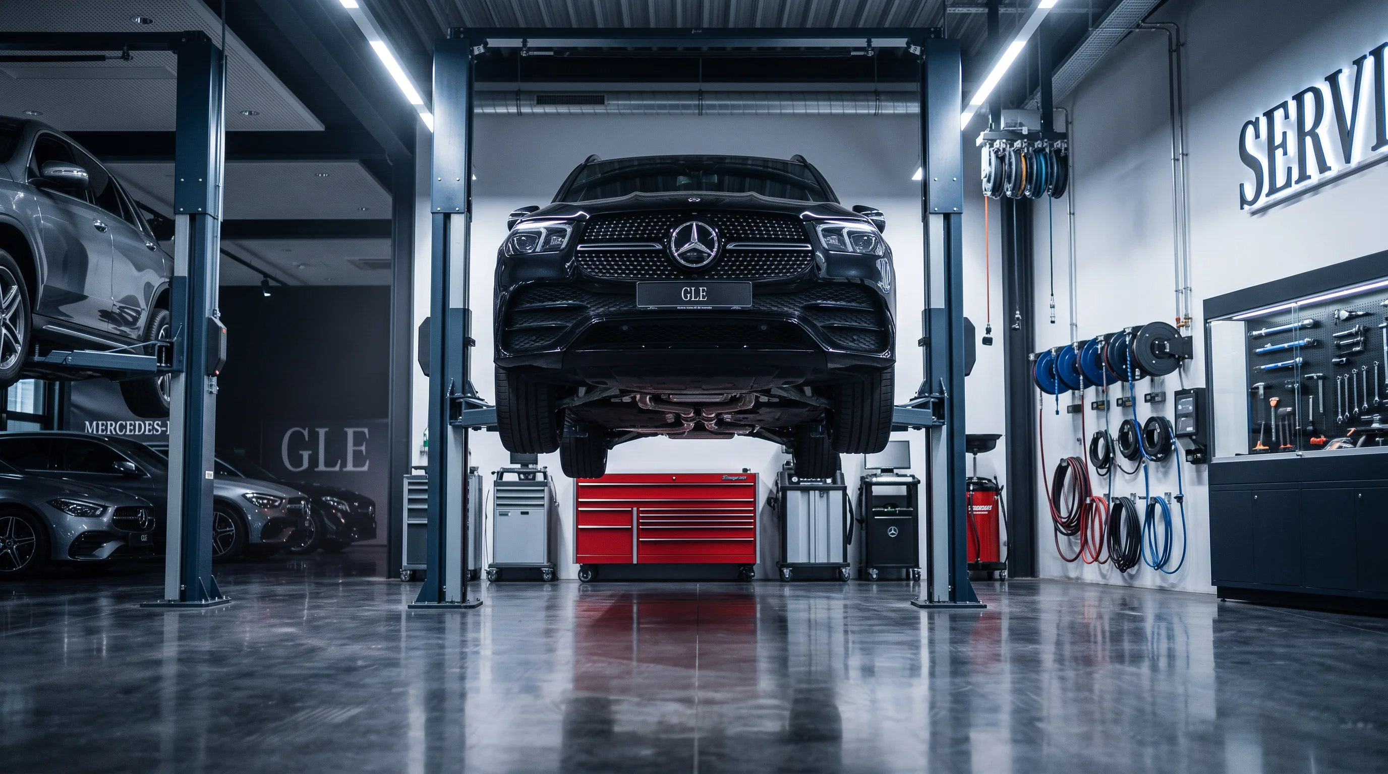 Mercedes-Benz GLE receiving service at Mercedes-Benz of El Cajon in El Cajon, CA