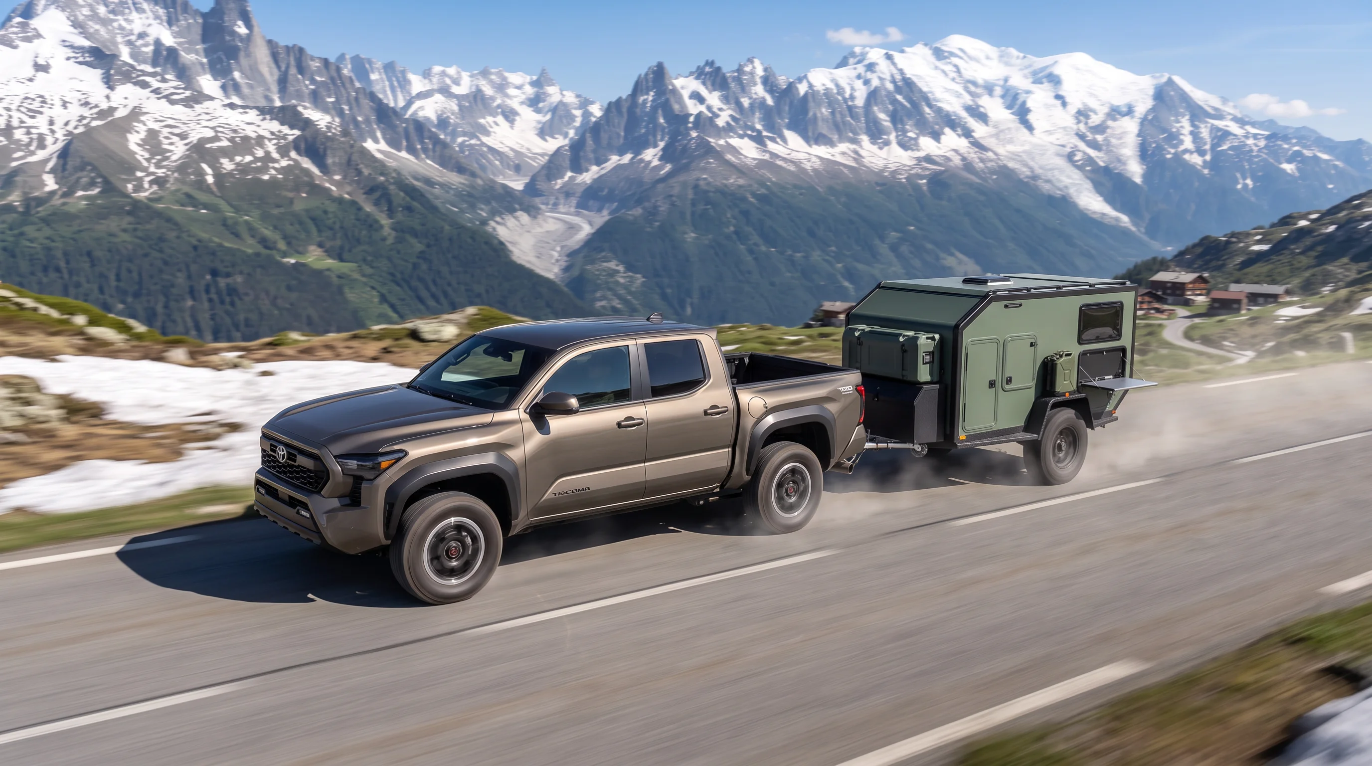 2026 Toyota Tacoma towing a small trailer