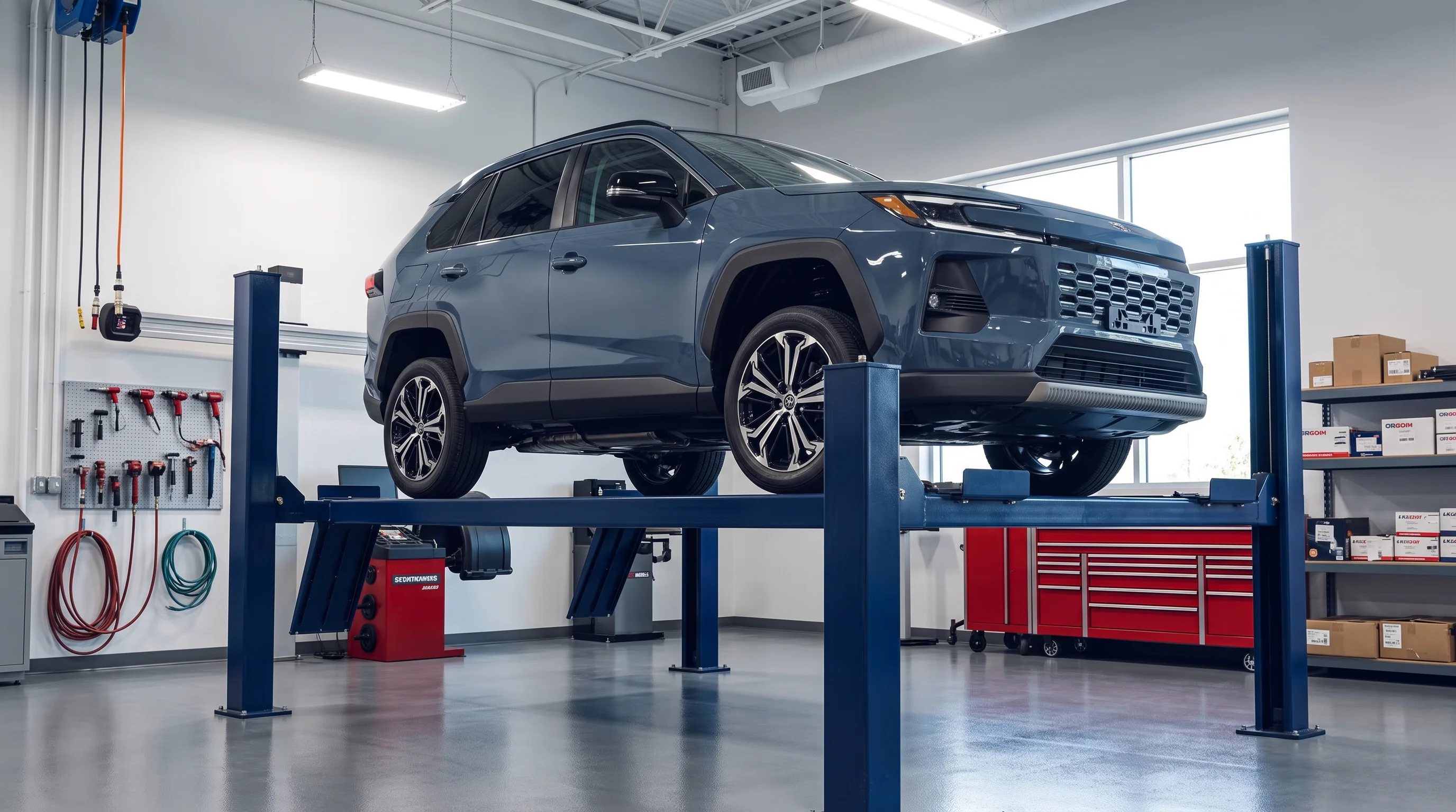 Toyota RAV4 in for scheduled maintenance at the North Hollywood Toyota service center