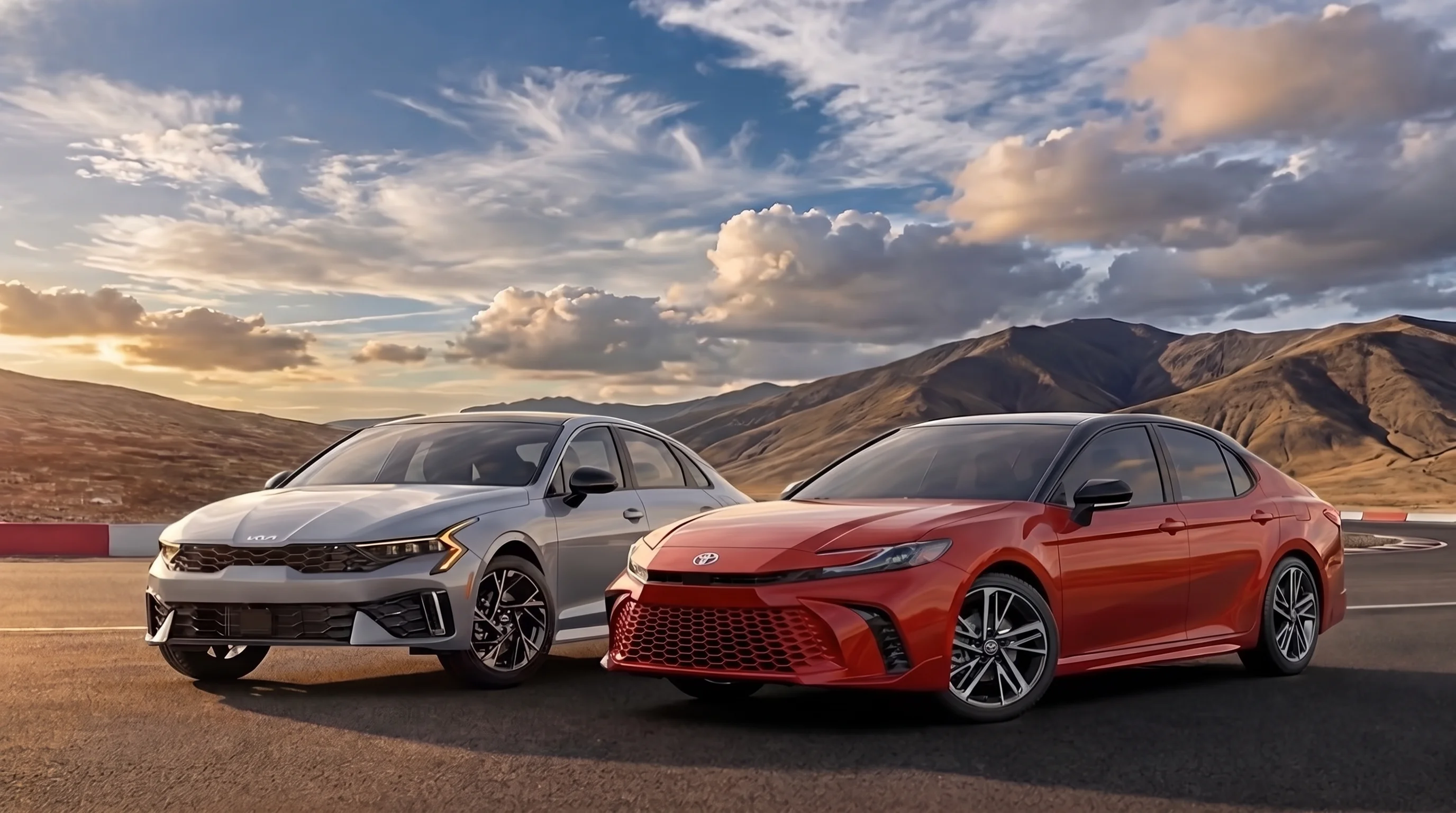 2026 Toyota Camry compared with the 2026 Kia K5 at North Hollywood Toyota