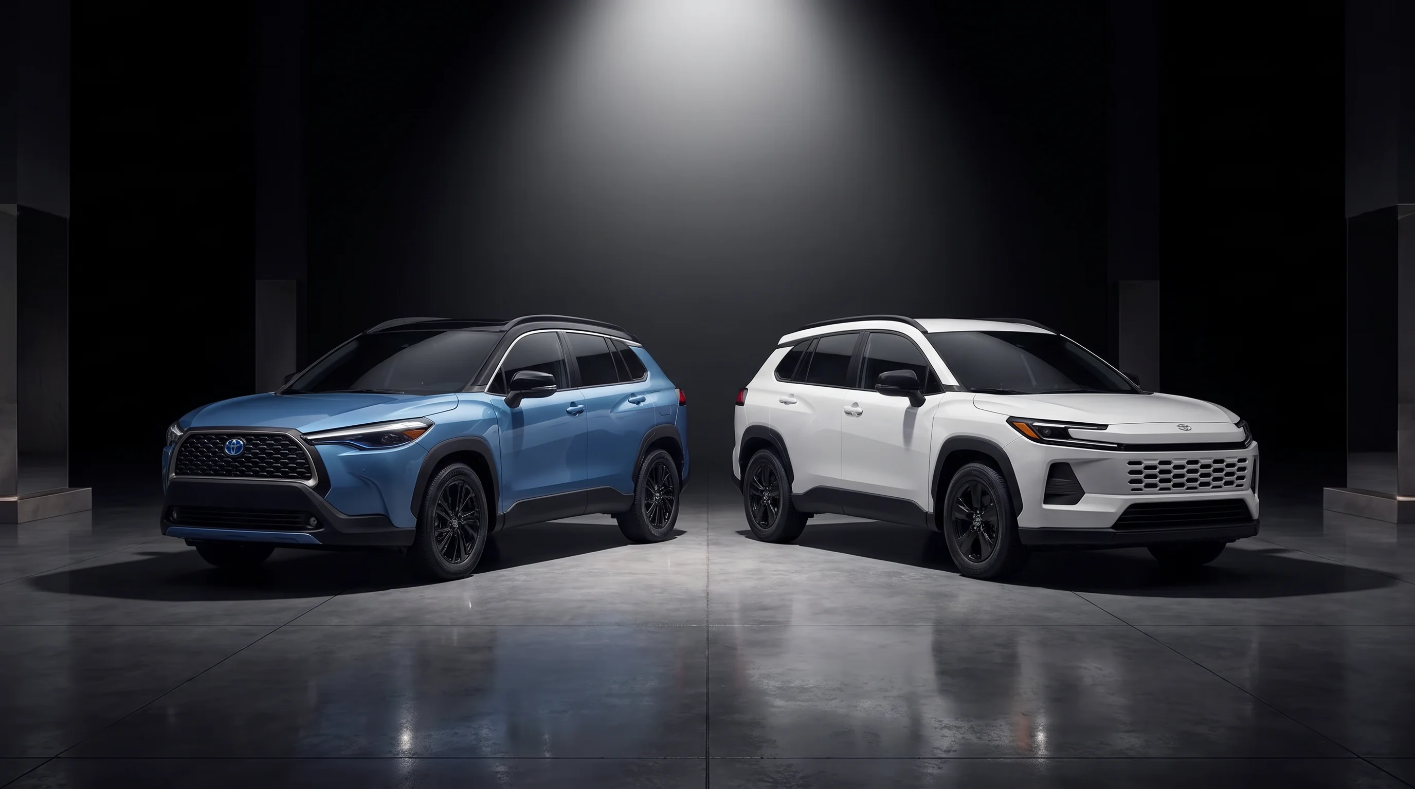 2026 Toyota Corolla Cross and 2026 Toyota RAV4 shown side by side at North Hollywood Toyota