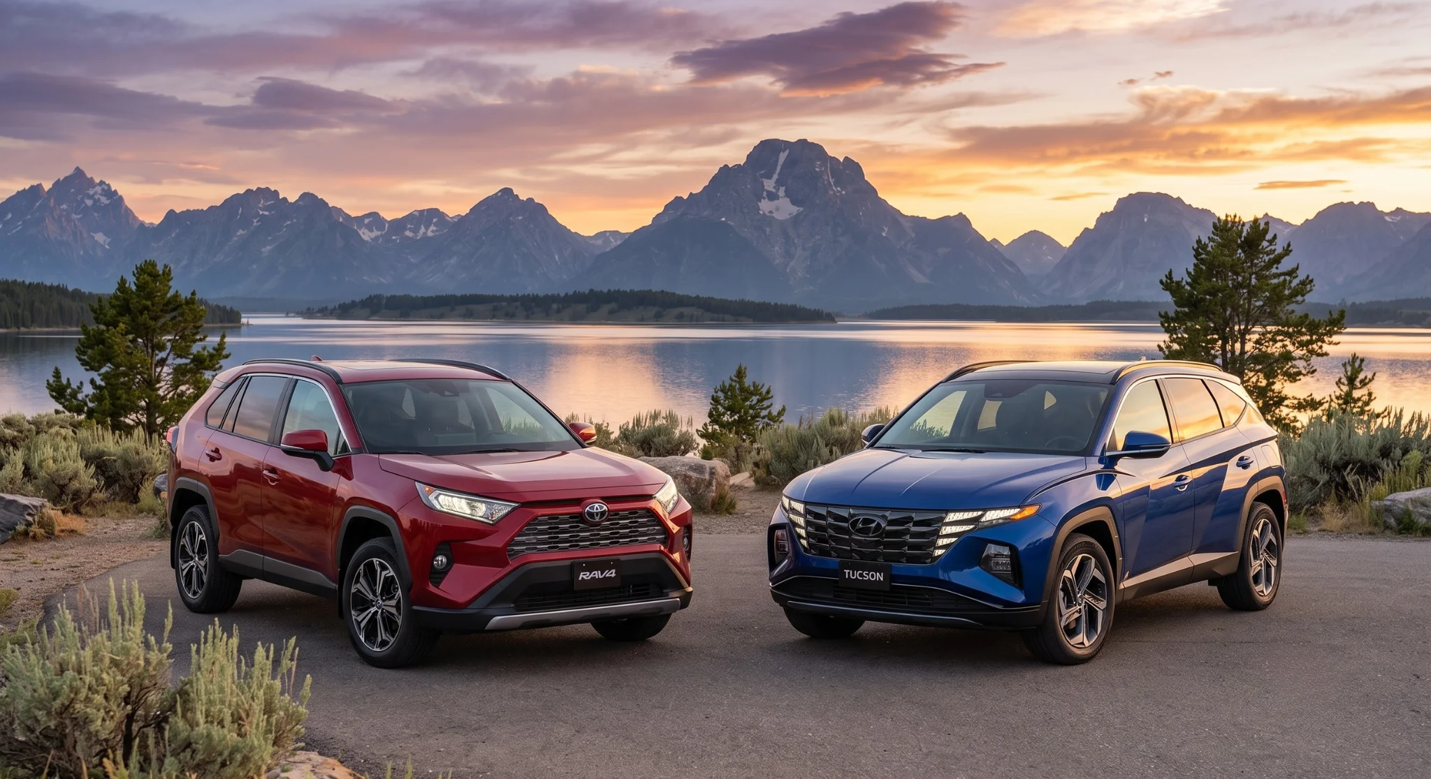 2026 Hyundai Tucson compact SUV compared with the 2026 Toyota RAV4