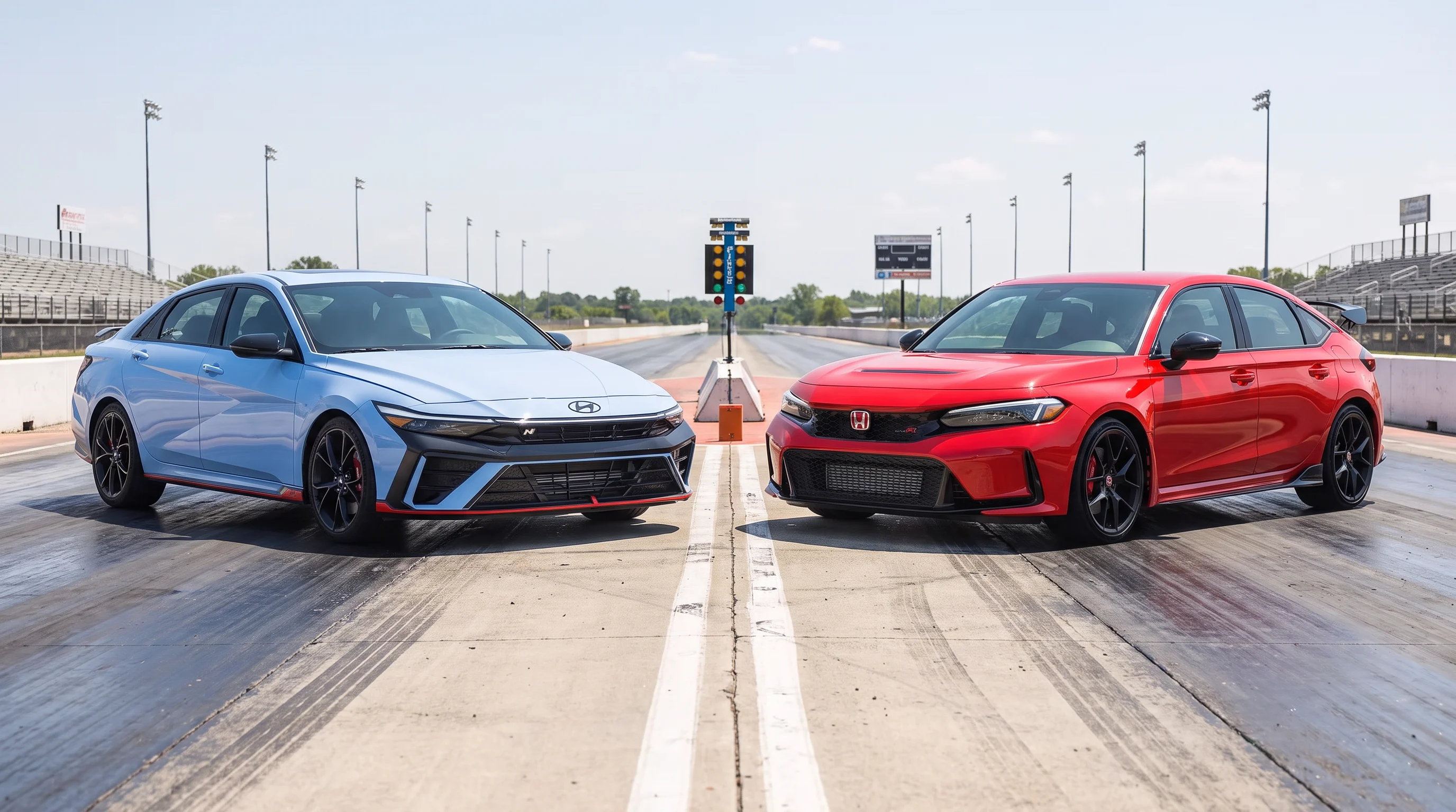 2026 Hyundai Elantra N compared with the 2026 Honda Civic Type R