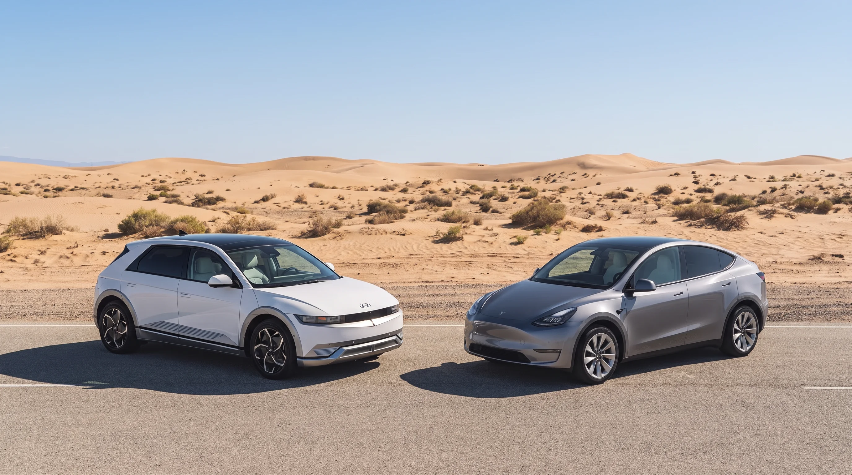 2026 Hyundai IONIQ 5 compared with the 2026 Tesla Model Y electric SUV