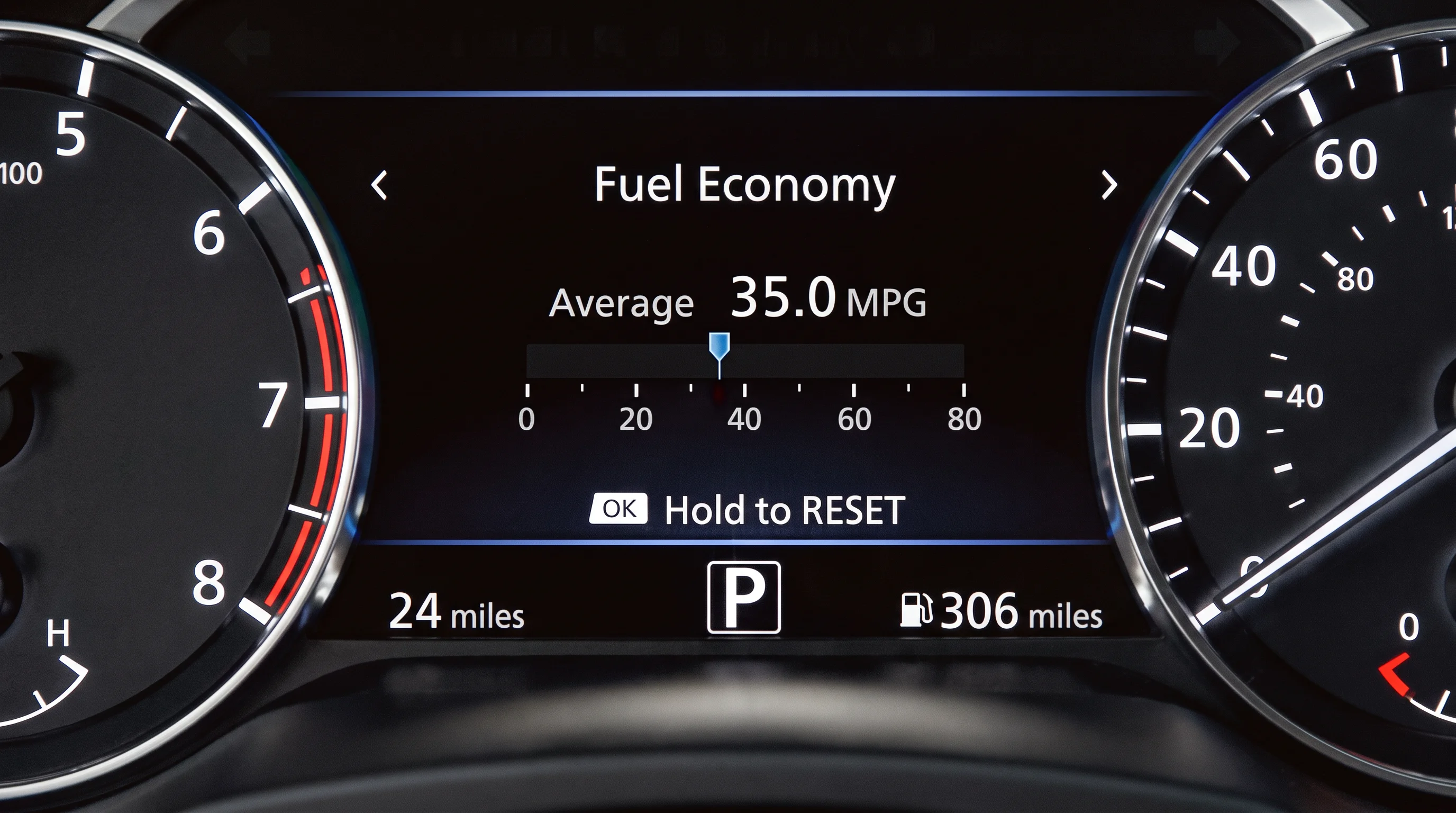 Fuel gauge and trip odometer illustrating what MPG means and how gas mileage is measured