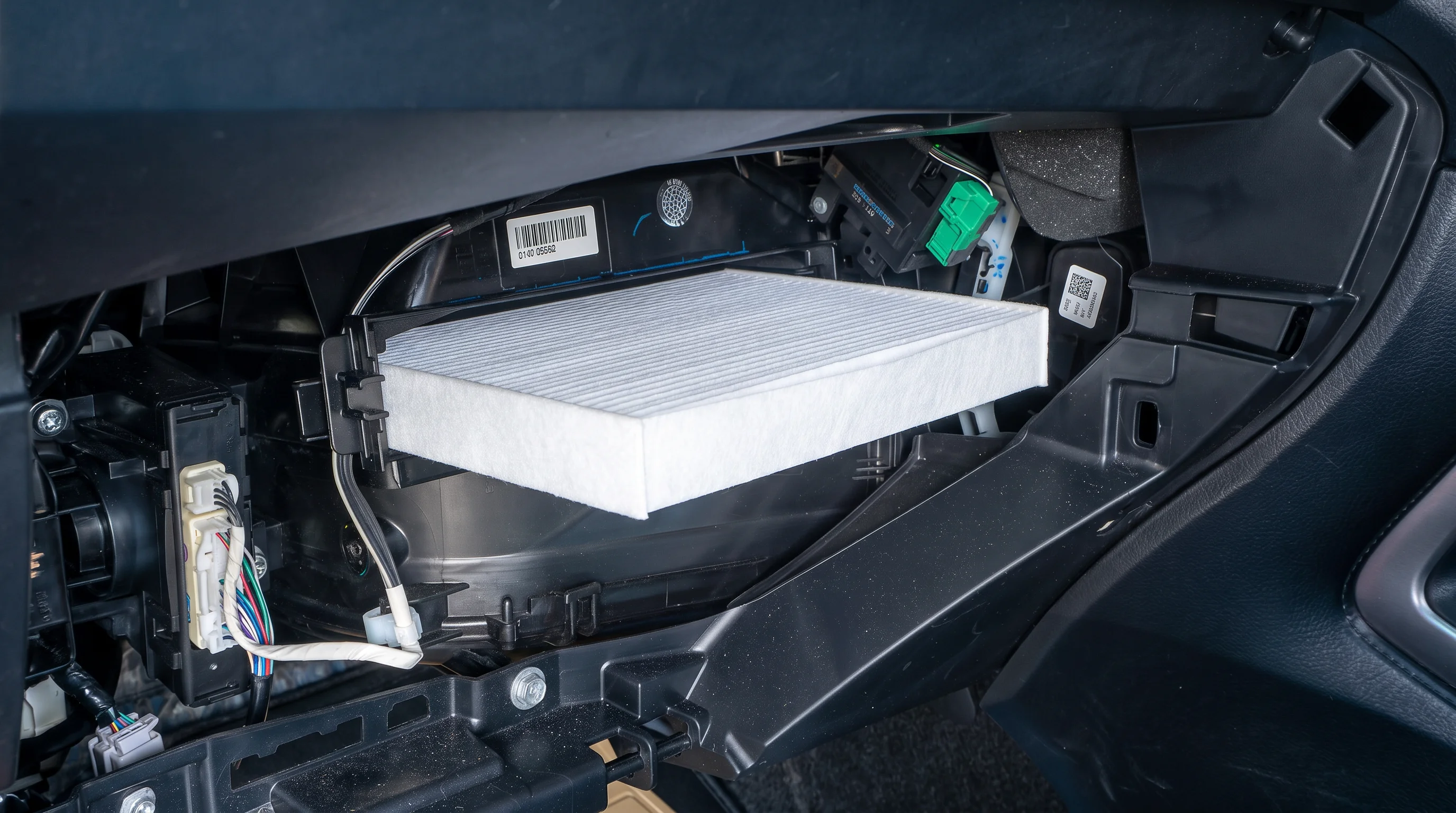 Vehicle cabin air filter that traps dust, ash, and smoke particles before they reach the cabin