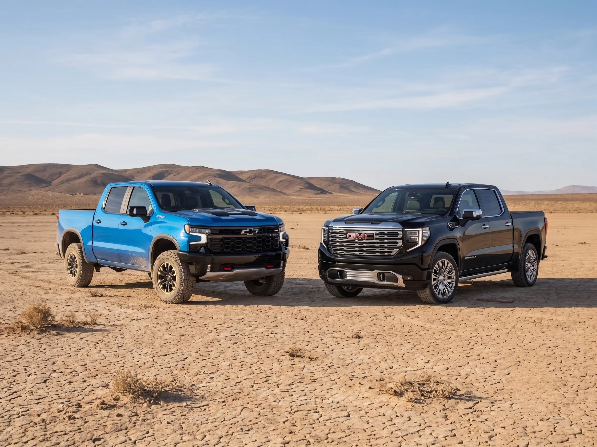 2026 Chevrolet Silverado 1500 and GMC Sierra 1500 trucks compared side by side at OREMOR Automotive Group