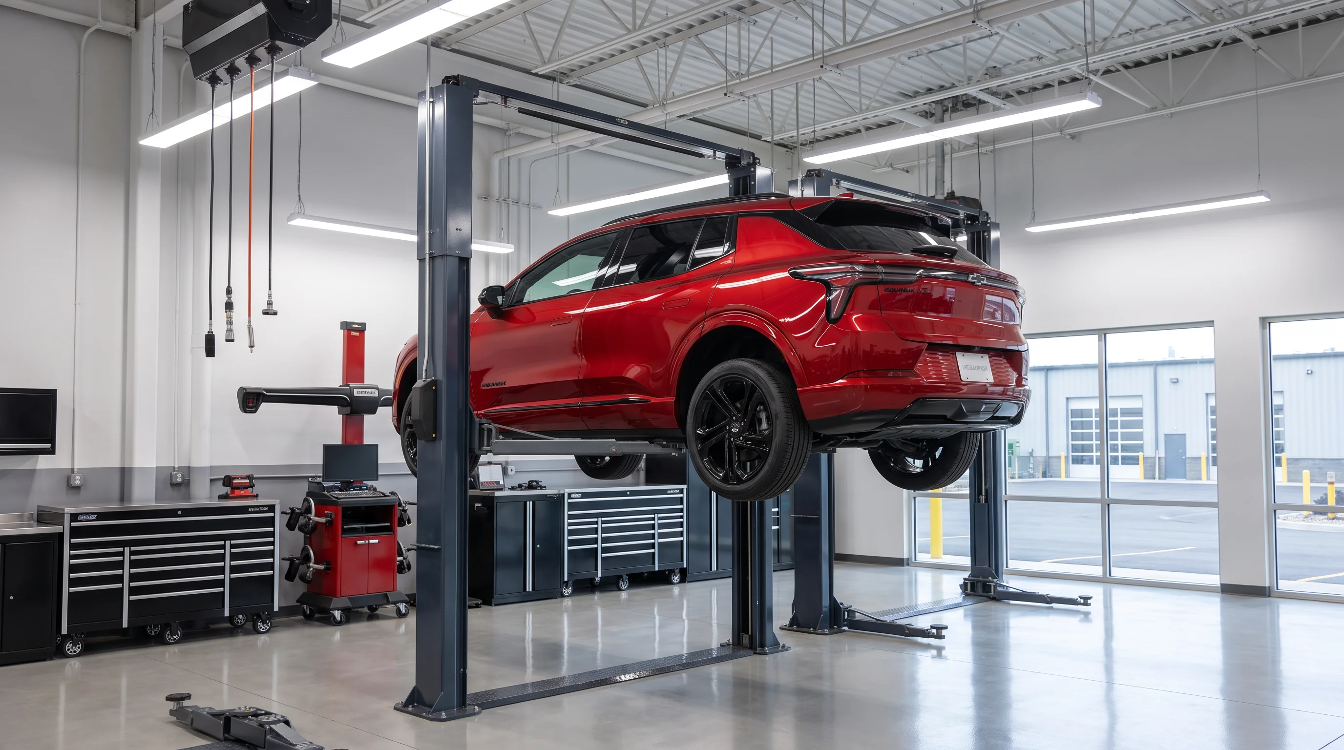 Chevrolet Certified Service technician performing vehicle maintenance at Riverside Chevrolet in Riverside, CA