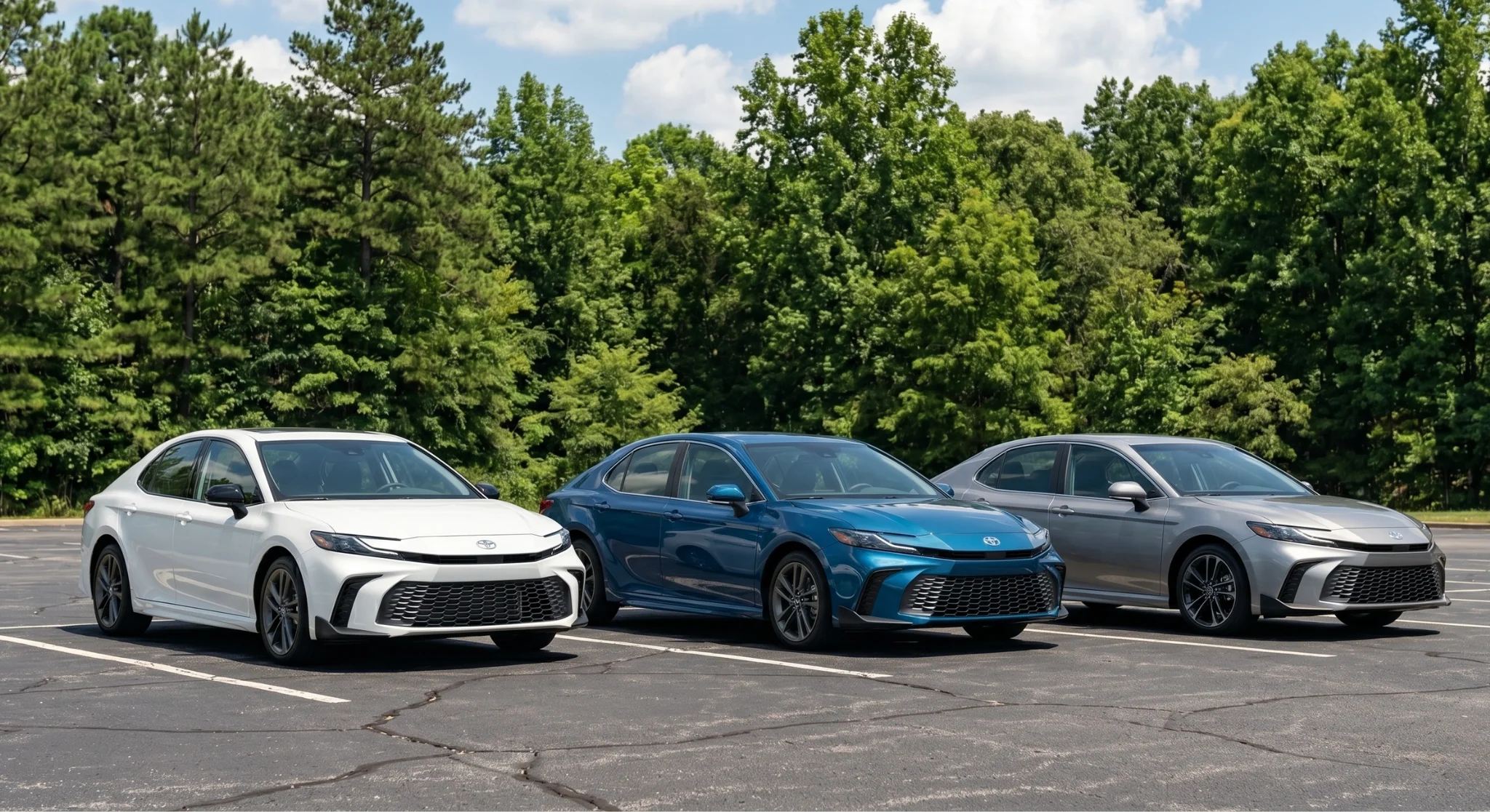 2026 Toyota Camry interior with 12.3-inch touchscreen and leather-trimmed seating