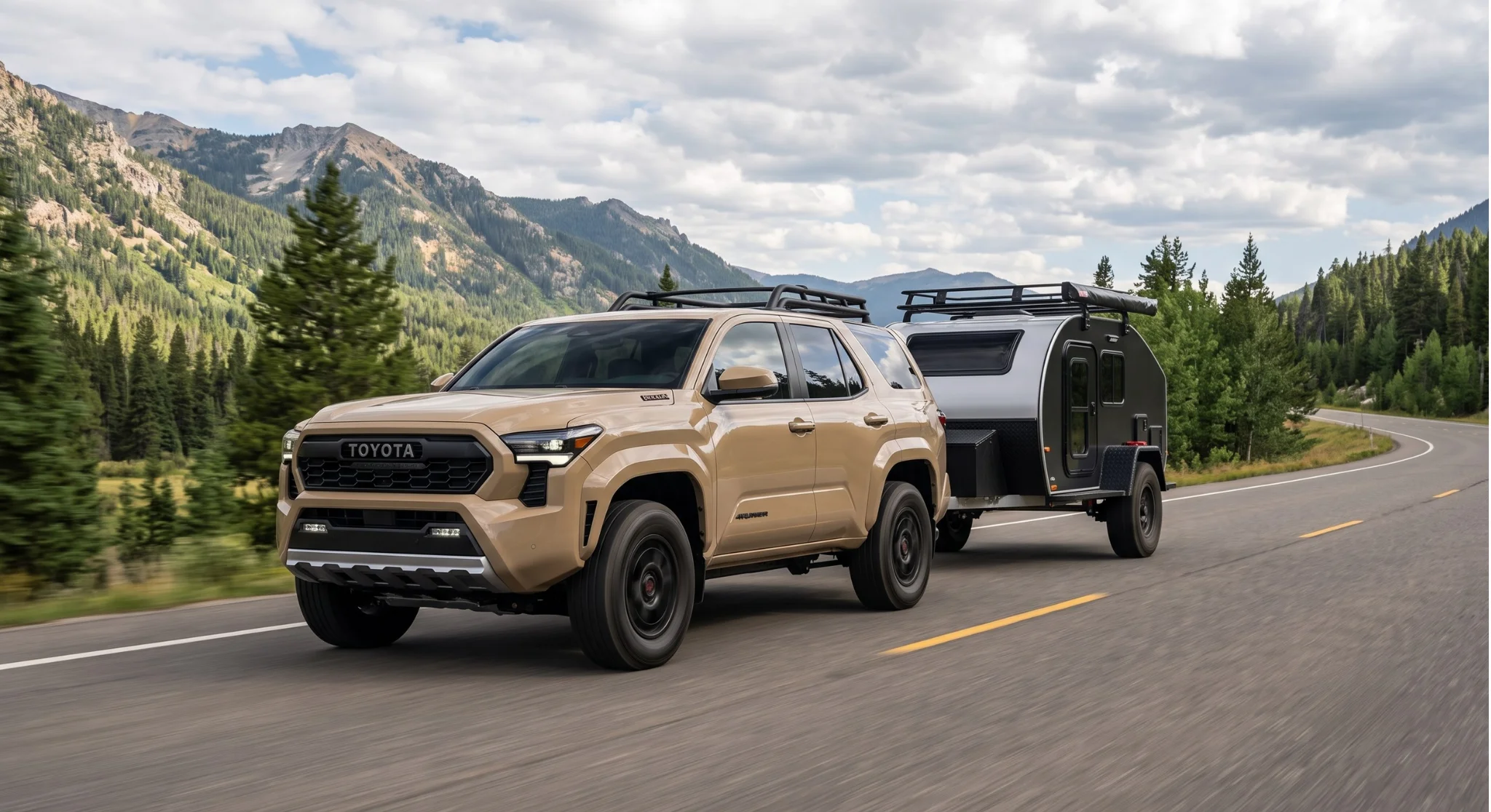 2026 Toyota 4Runner towing a trailer, available at Temecula Valley Toyota